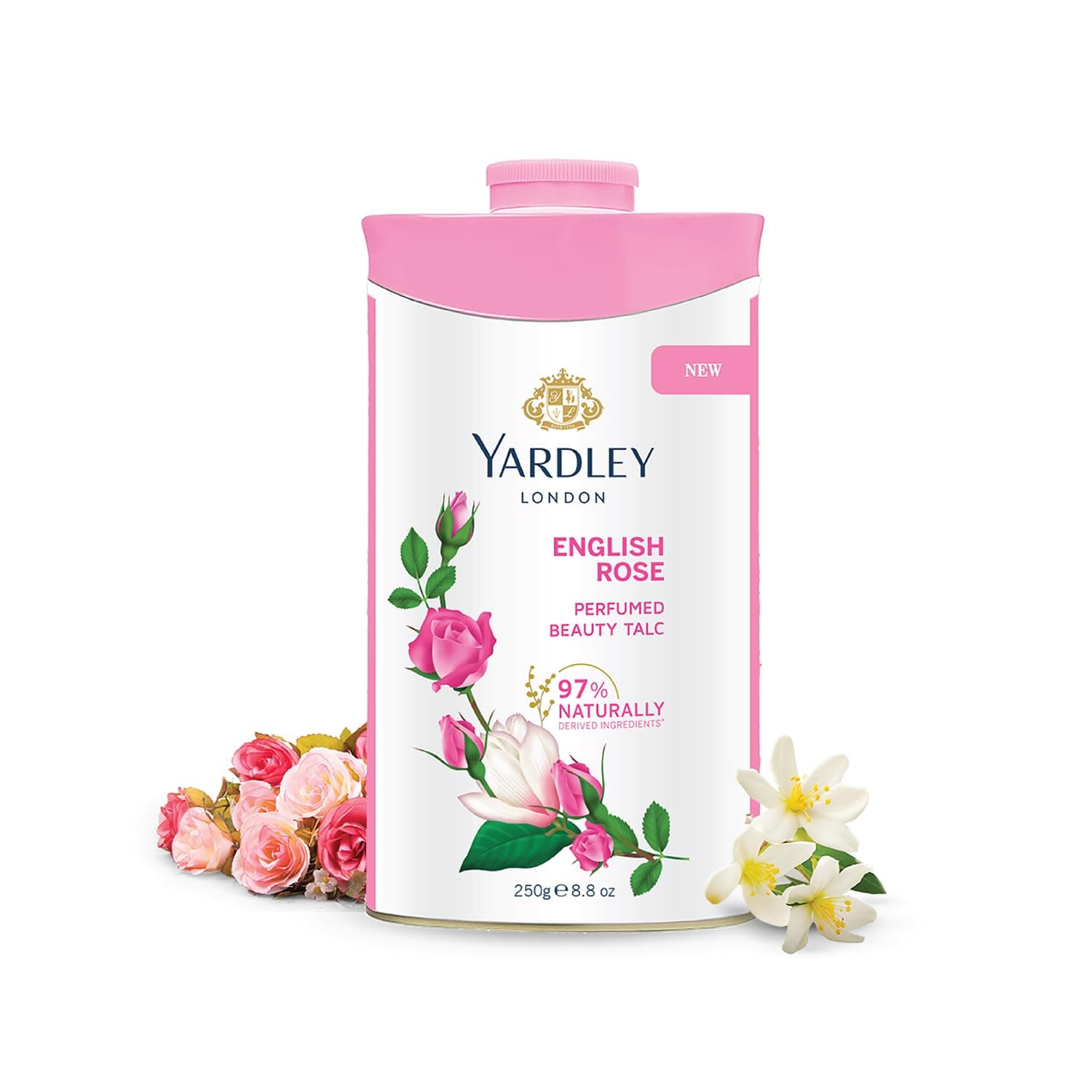 English Rose Perfumed Talc, 250 g