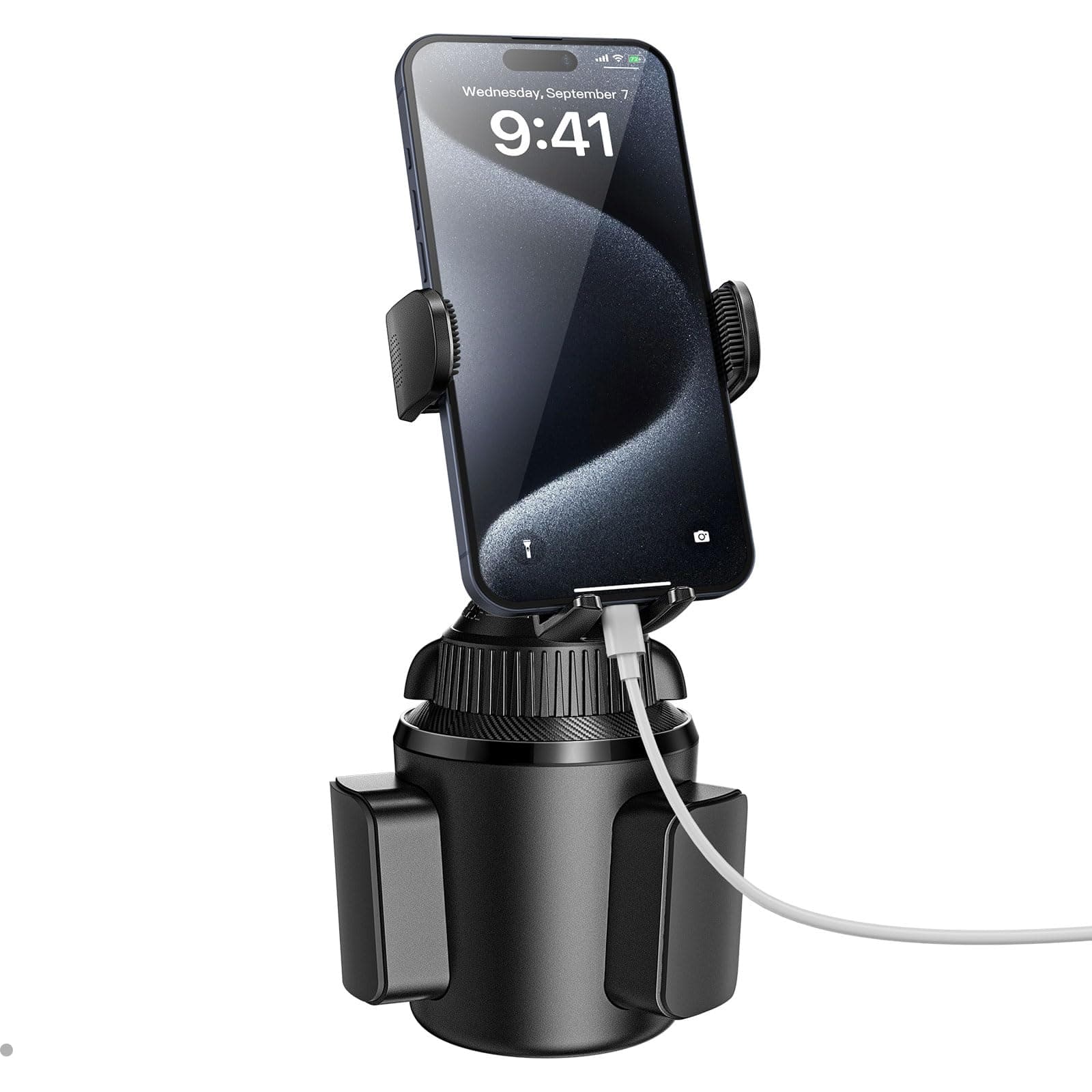 APPS2Car Universal Car Cup Phone Holder | Quick Extension Long Arm | 360° Swivel | Adjustable for iPhone, Samsung, Google, and All Smartphones | Stable & No Shake Design