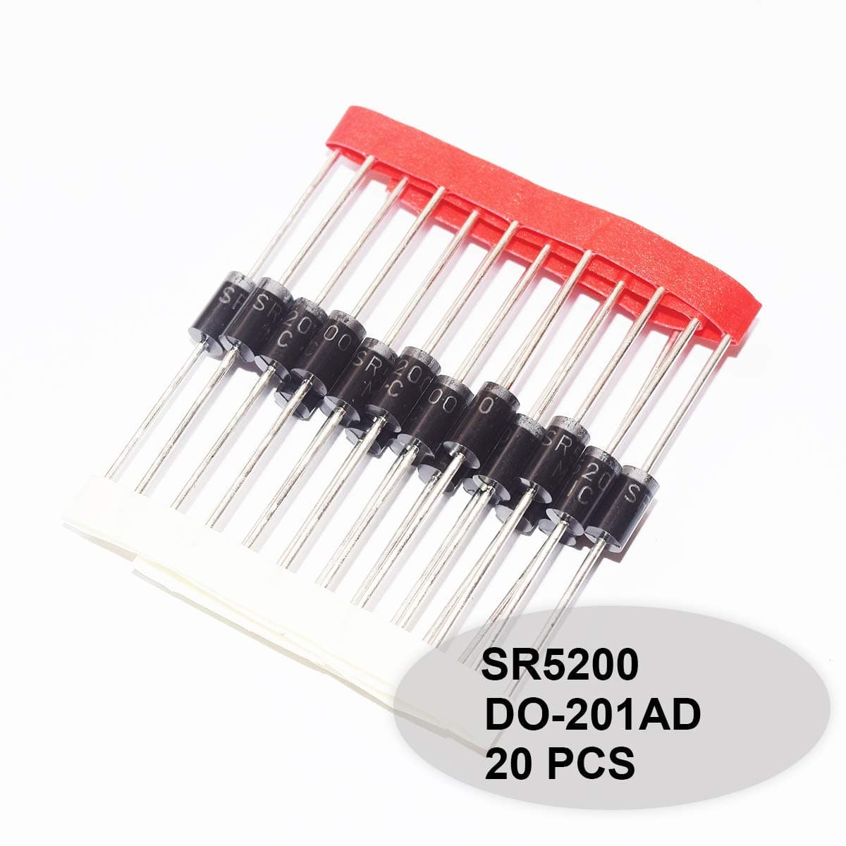 SR5200 (SB5200) Schottky Barrier Rectifier Diode 5A 200V DO-201AD (DO-27) Axial Diodes 20pcs