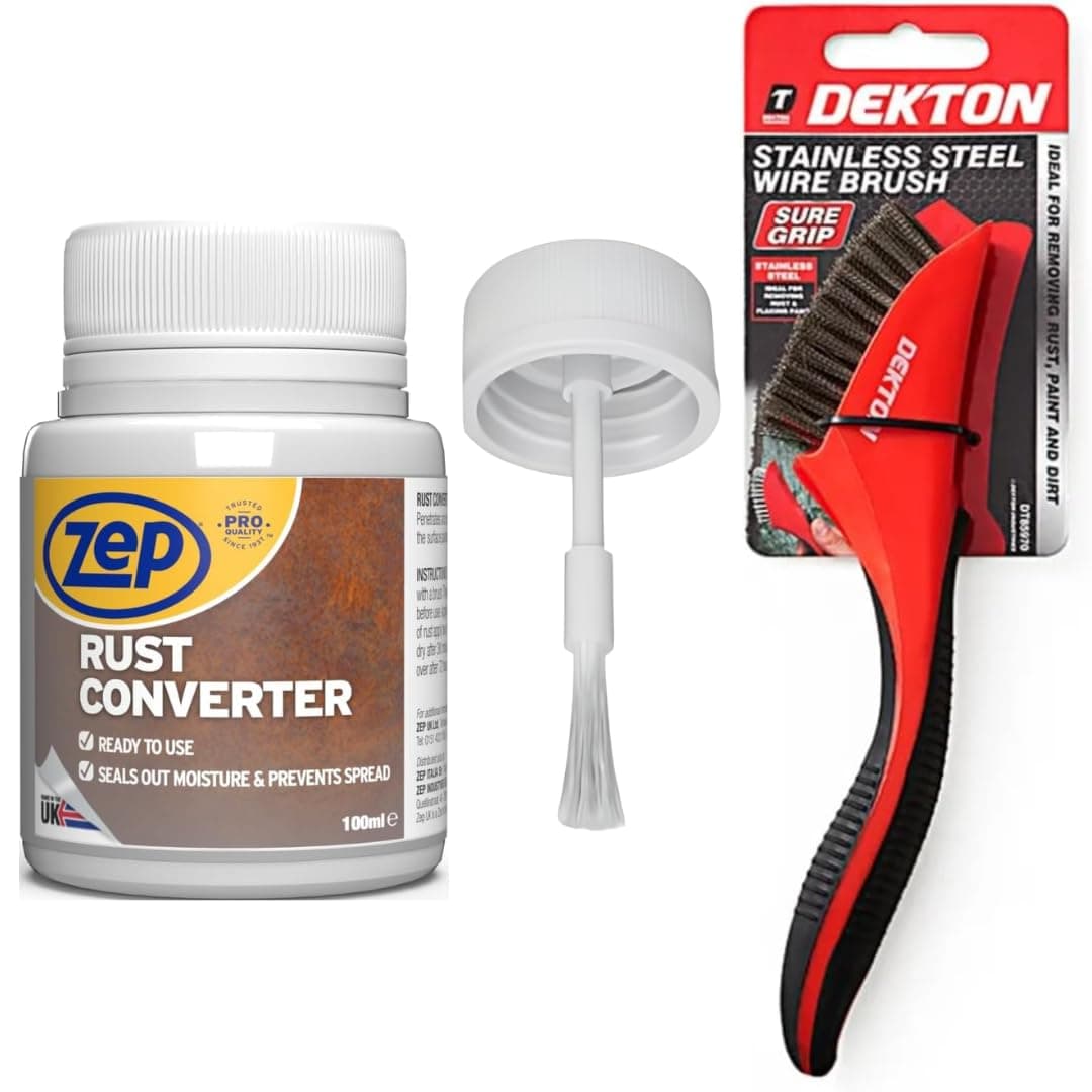 Rust Converter With Soft Grip Steel Wire Brush - Rust Converter For Metal, Rust Rust Converter For Cars, Rust Converters & Rust Removers, Rust Inhibitor, Car Rust Treatment For Metal
