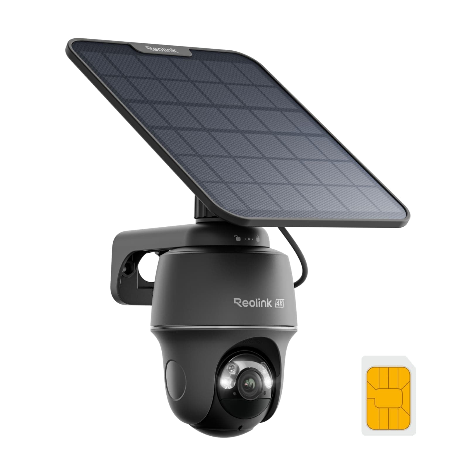 REOLINK 4K 4G Cellular Security Camera Wireless Outdoor, No WiFi 360 PT with 360 Auto Tracking, Smart AI Detection, Color Night Vision, 512G Local Storage, SIM Card Included, Go PT Ultra-Grey+SP2