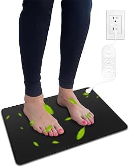 Grounding Mat Kit, 15ft Grounding Cord, Use for Ground Foot Mats, Computer Mat, Sleep Mat, Pet,Soft & Cozy, Home Use (23.6" x 13")