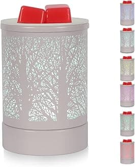 Light Purple Metal Tree Electric Wax Melt Burner Warmer for Scented Wax Melts Essential Oil Fragrance Oil Burner Plug in Scented Fragrance Aromatherapy Melter Lamp for Home Office Bedroom Living Room