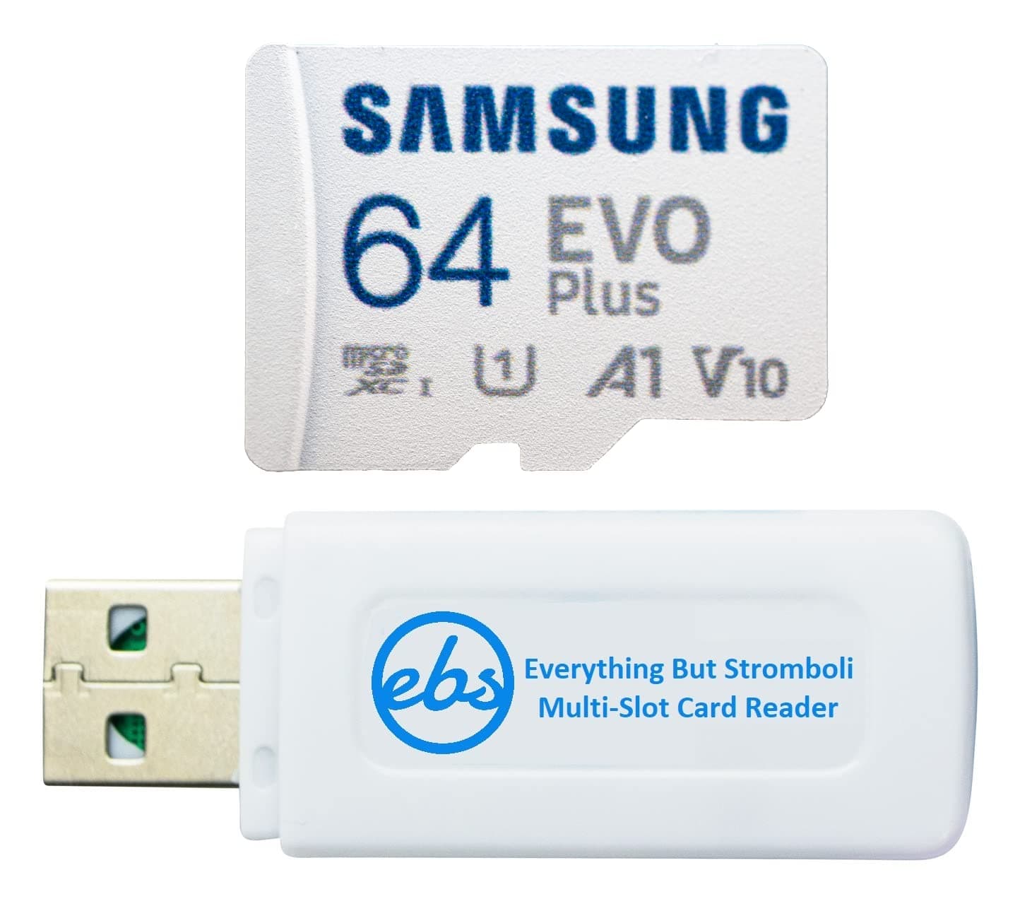 Samsung 64GB Micro SDXC EVO Plus Memory Card for Samsung Phone Works with Galaxy S20 Fan Edition, S20 FE 5G Cell Phone (MB-MC64KA) Bundle with (1) Everything But Stromboli SD & MicroSD Card Reader