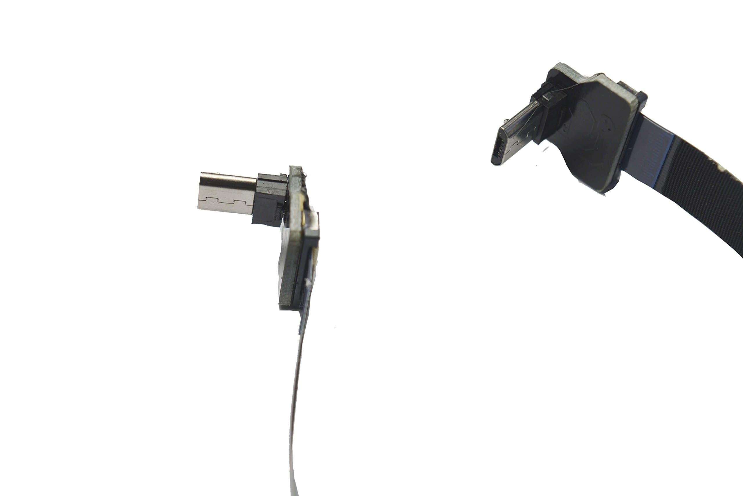 Permanent Short Slim Flat USB FPV Flat Slim FPC Cable Micro USB 90 Degree up to Micro USB 90 UP for sync and Charging (5CM)