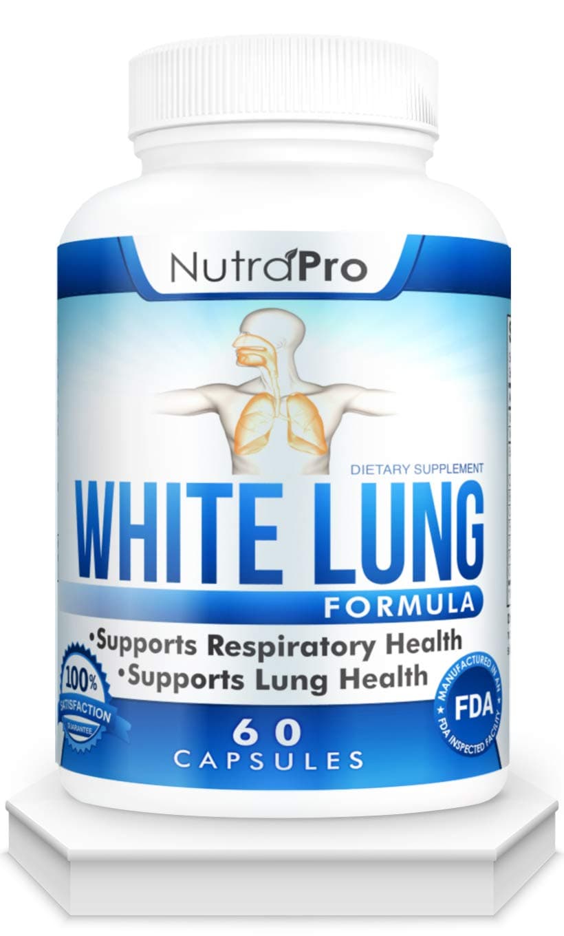 White Lung by NutraPro - Lung Cleanse And Detox.Support Lung Health. Supports Respiratory Health. 60 Capsule - Made in GMP Certified Facility.