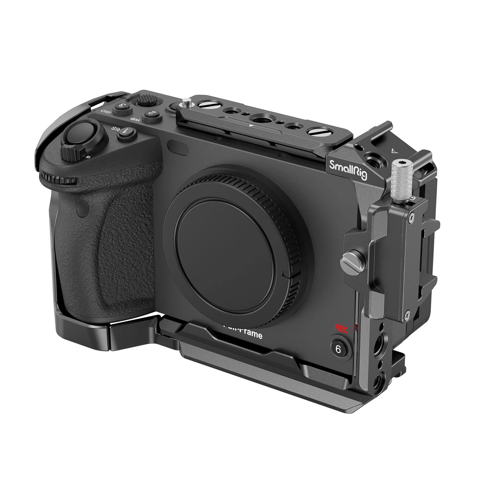 Cage for Sony FX30 FX3 with Cable Clamp for HDMI, Classic Bright Black Surface, Included Cold Shoe and NATO Rail, Modular Design Compatible with Original XLR Handle