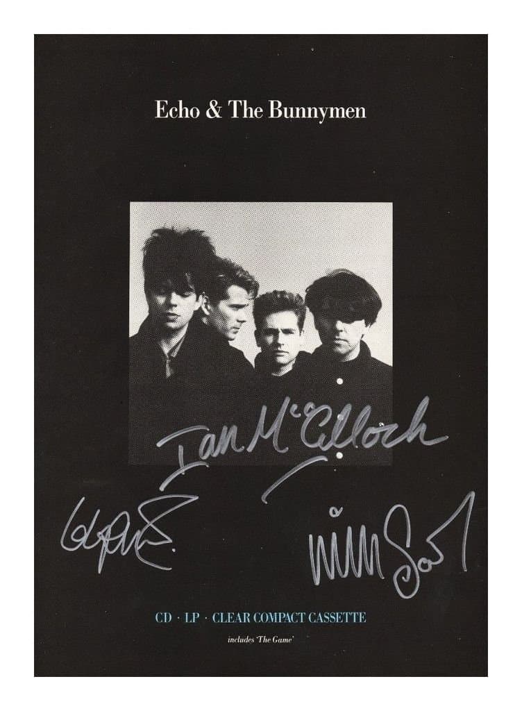 Echo & The Bunnymen Autographed Signed A4 21cm x 29.7cm Photo Poster