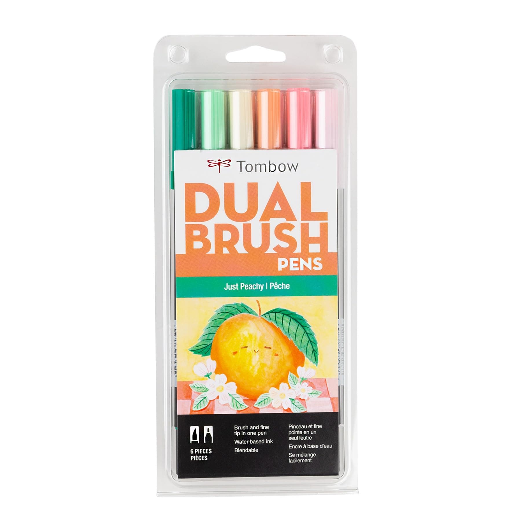 Dual Brush Pen Set, Just Peachy 6