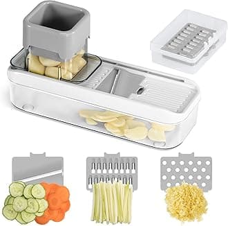 Badelite Mini Garlic Slicer Multi-Functional Mandoline Slicer Veggie Shredder Garlic Ginger Grinder Vegetable Mandoline Cutter with Container