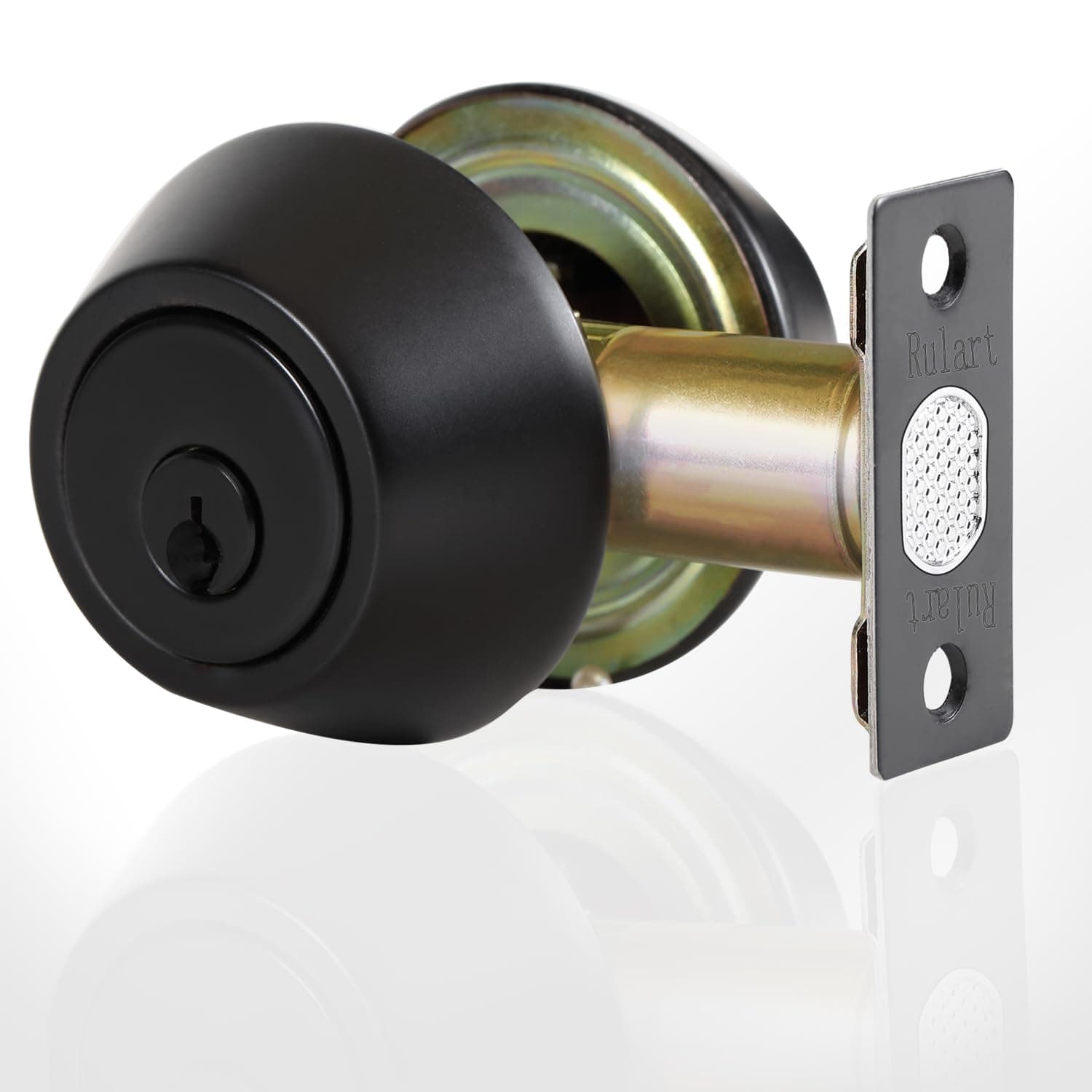 Double keyed Deadbolt Lock - Keyed on Both Sides, 2-Way Adjustable Cylinder Deadbolt (Privacy/Passage), Satin Stainless Steel(Black, Double Side)