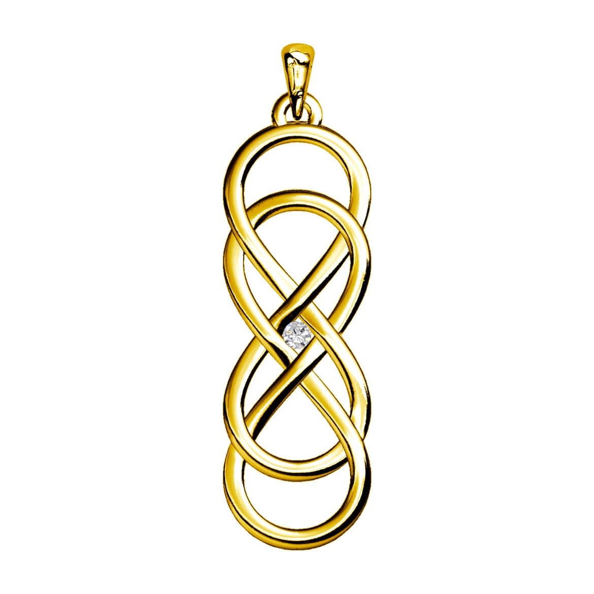 Medium Diamond Double Infinity Symbol Charm.02 CT, Best Friends Forever Charm, Sisters Charm, 6.5mm x 19.5mm in 14K yellow gold