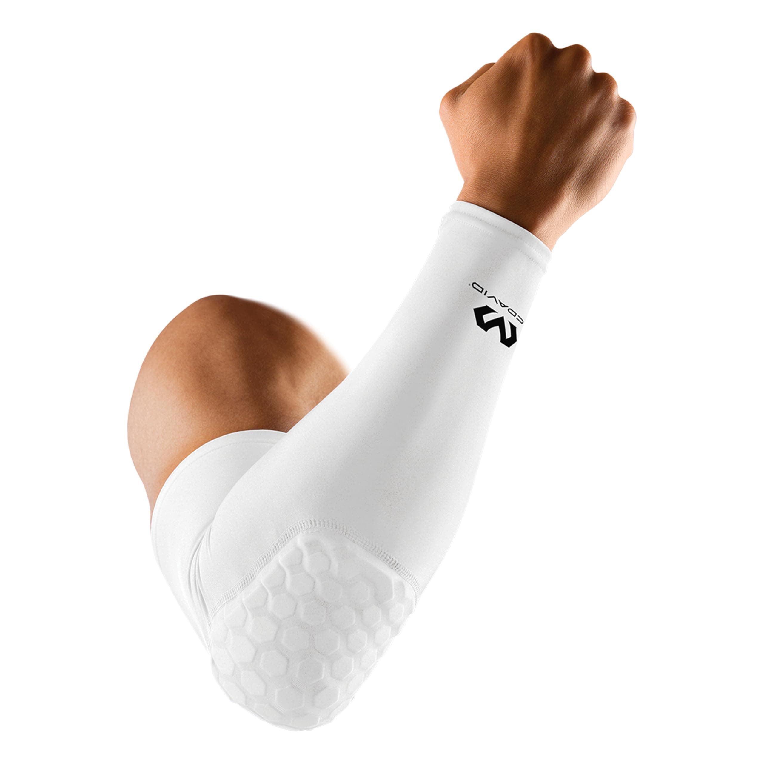 Mcdavid 6500 Hex Padded Arm Sleeve, Compression Arm Sleeve w/Elbow Pad for Football, Volleyball, Baseball Protection, Youth & Adult Sizes, Sold as Single Unit (1 Sleeve)