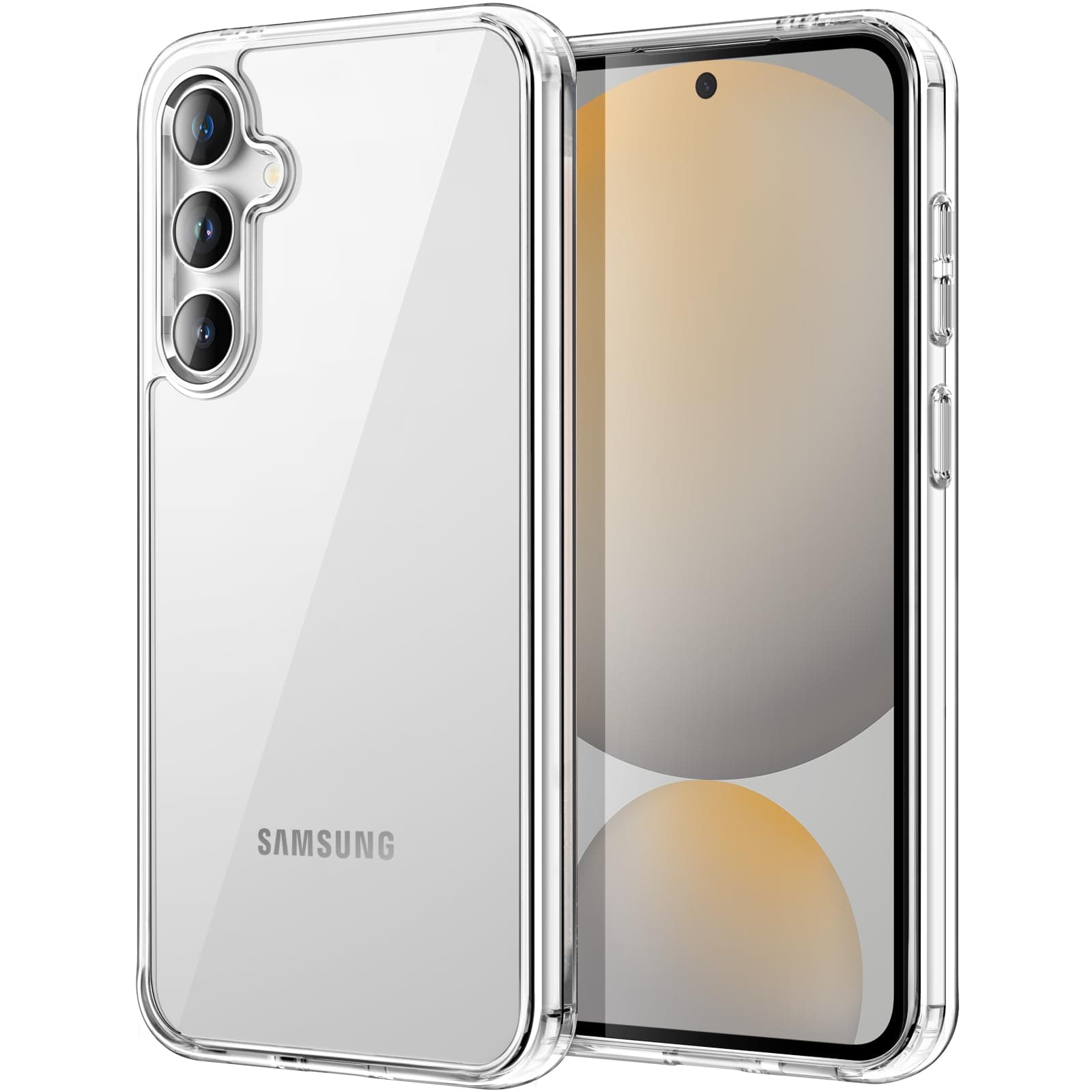 JETech Case for Samsung Galaxy S24 FE, Non-Yellowing Shockproof Bumper Protective Phone Cover, Anti-Scratch Hard PC Back (Clear)