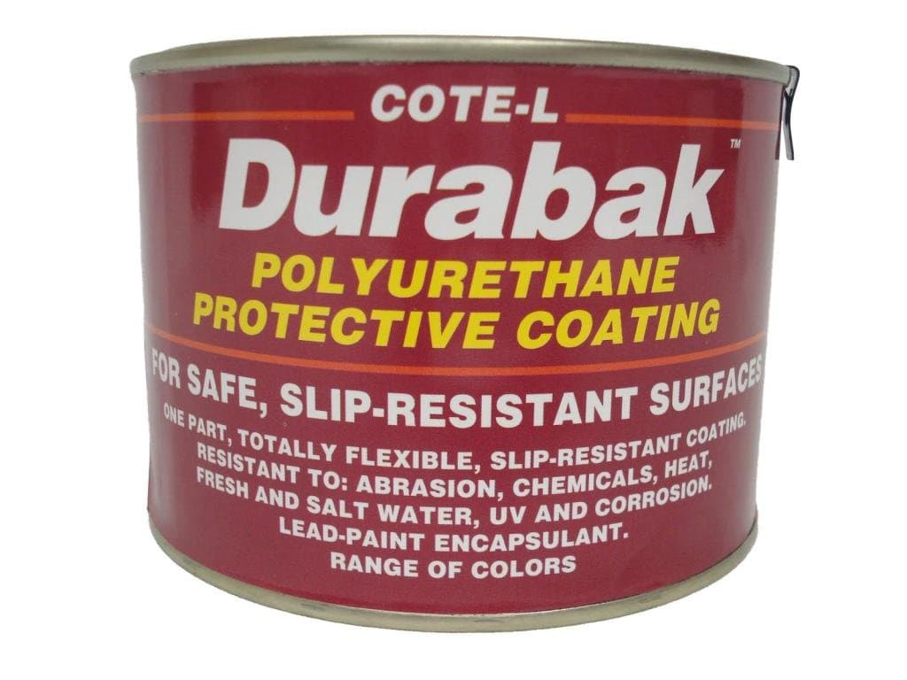Durabak Original (for Indoors), Smooth Version - Non Slip Coating, Bedliner, Deck Paint for All Boats - Many Colors to Choose from! - White - Quart
