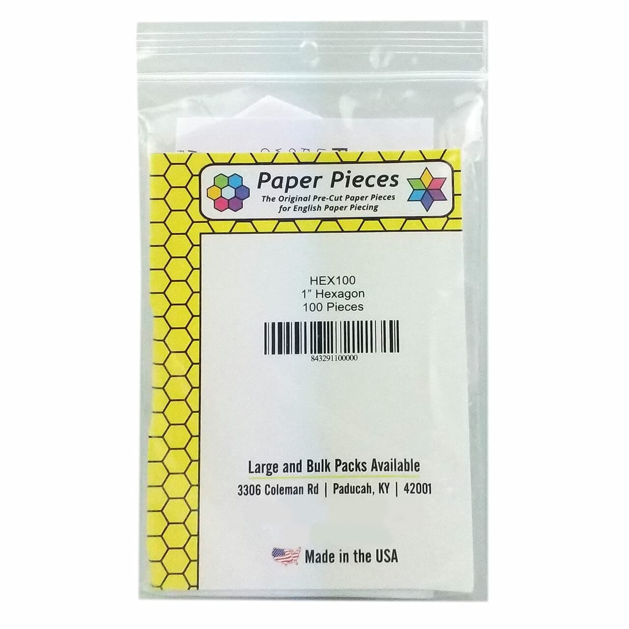 1" Hexagon Templates Set of 100