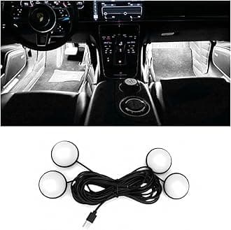 BESULEN Car Interior LED Lights, Automotive Ambient Neon Light Kit with USB Port, Car Accessories, Gifts for Men and Women, 4 in 1 Decoration Lights for Car, Garden, Home, Party（White）