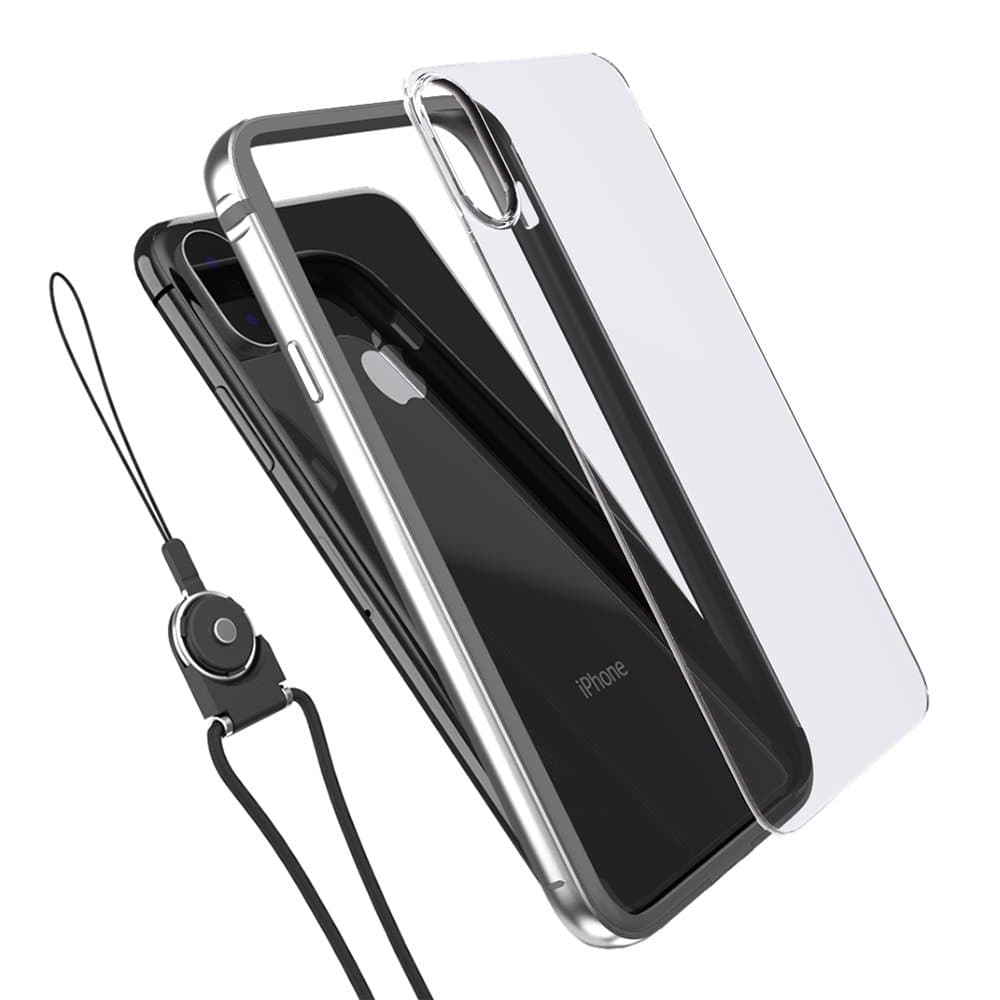 iPhone X case, iPhone 10 case, AOPETIO Aluminum TPU Shockproof Bumper Case for iPhone X, Clear PC Back Panel Included for Free-Silver