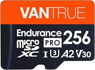 Vantrue 256GB microSDXC UHS-I U3 4K UHD Video High Speed Transfer Monitoring SD Card with Adapter for Dash Cams, Body Cams, Action Camera, Surveillance & Security Cams