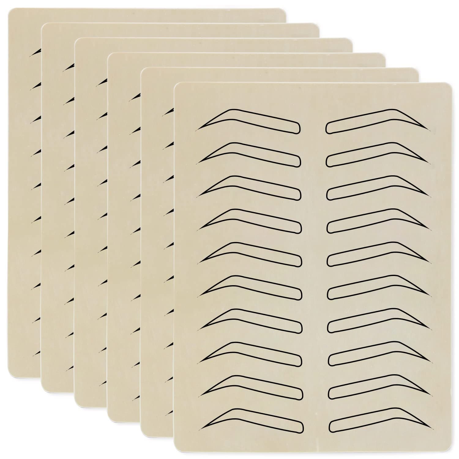 CZWESTC 6 Pcs Eyebrow Tattoo Practice Skin Sheets Microblading Practice Skin Double Sided Inkless Fake Skin Practice for Tattoo, Eyebrow