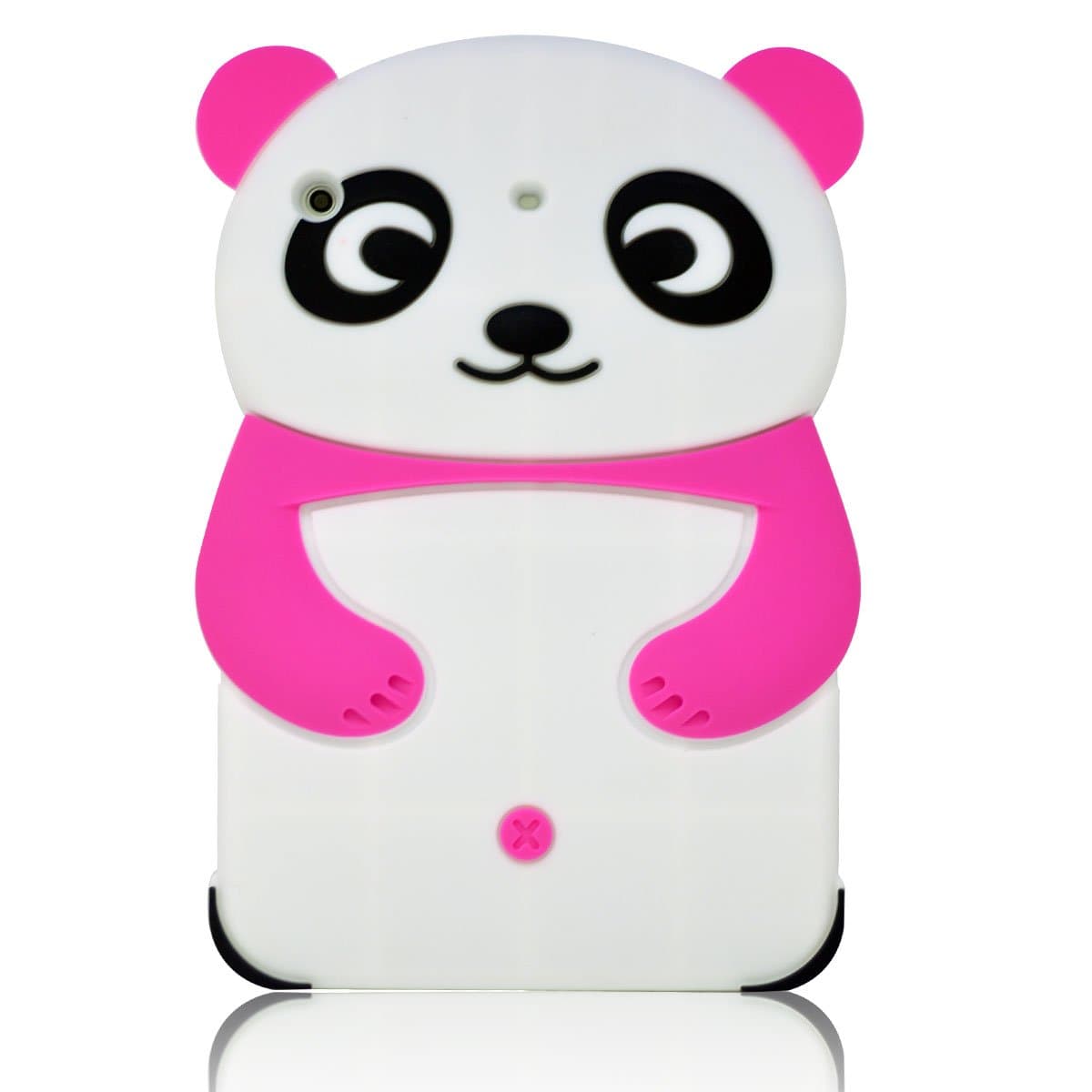 I Need(TM) Adorable 3D Panda Soft Silicone Case Cover Compatible For iPad Mini (Hot Pink/White)
