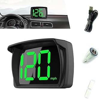 1 PC Speedometer HUD for Cars Trucks Motorcycles USB Plug & Play Digital MPH Speed Meter Head Up Display with Shading Plate Car Charger Adapter