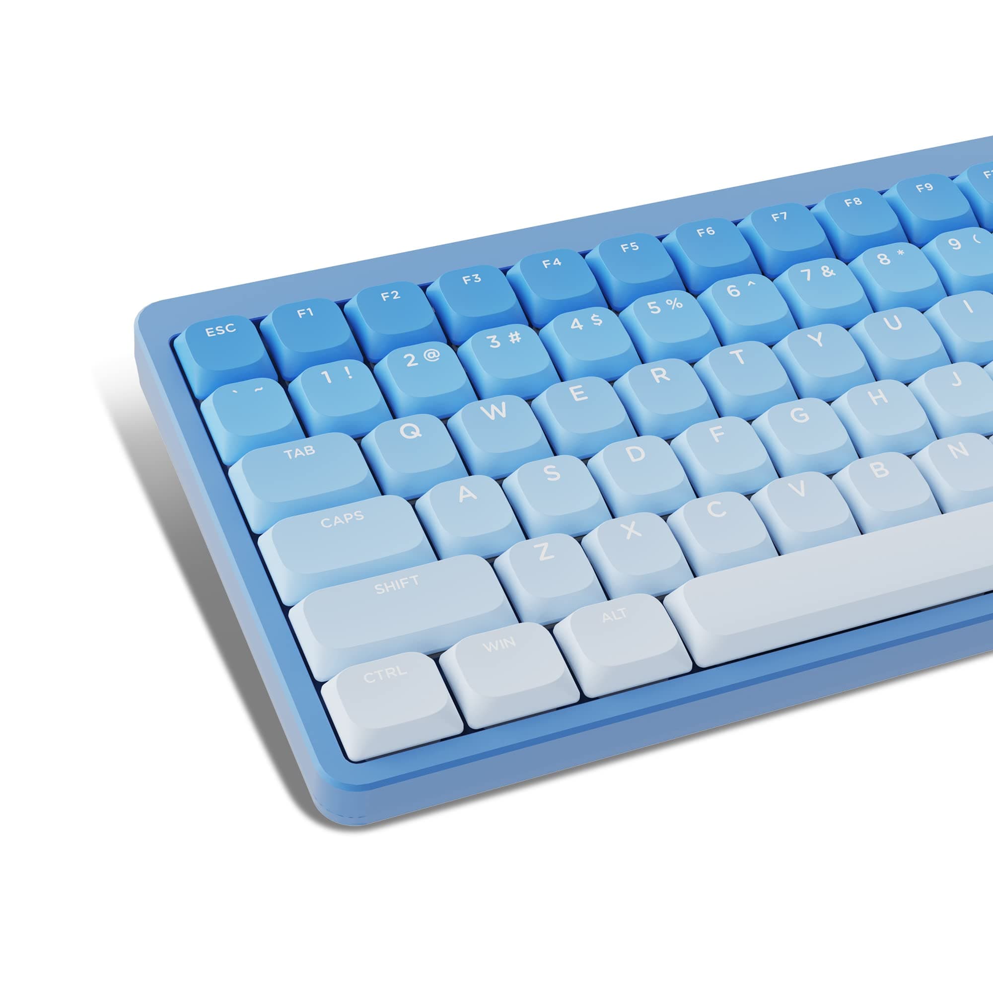 SDYZ XVX Low Profile Keycaps - Custom Gradient PBT Keycaps for 60% 65% 75% 100% Cherry Gateron MX Switches (Low and Tradition Profile) Mechanical Keyboard and More - Blue