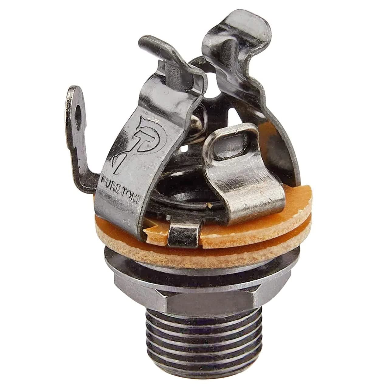 Pure Tone Technologies Multi-Contact 1/4 inch Mono Output Jack | Black Nickel | Dual Tension Grounds & Dual Positive Tips for Optimal Signal, & Lowest Possible Noise