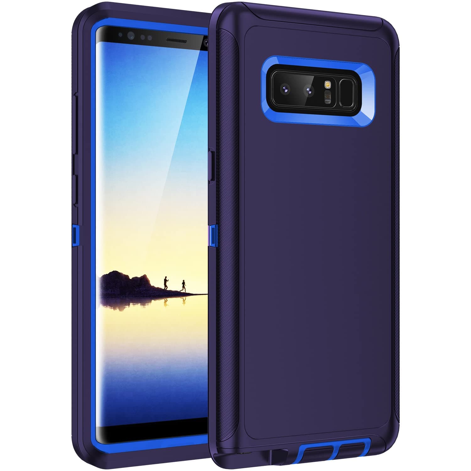 for Galaxy Note 8 Case,Shockproof 3-Layer Full Body Protection [Without Screen Protector] Rugged Heavy Duty High Impact Hard Cover Case for Samsung Galaxy Note 8,Dark Blue