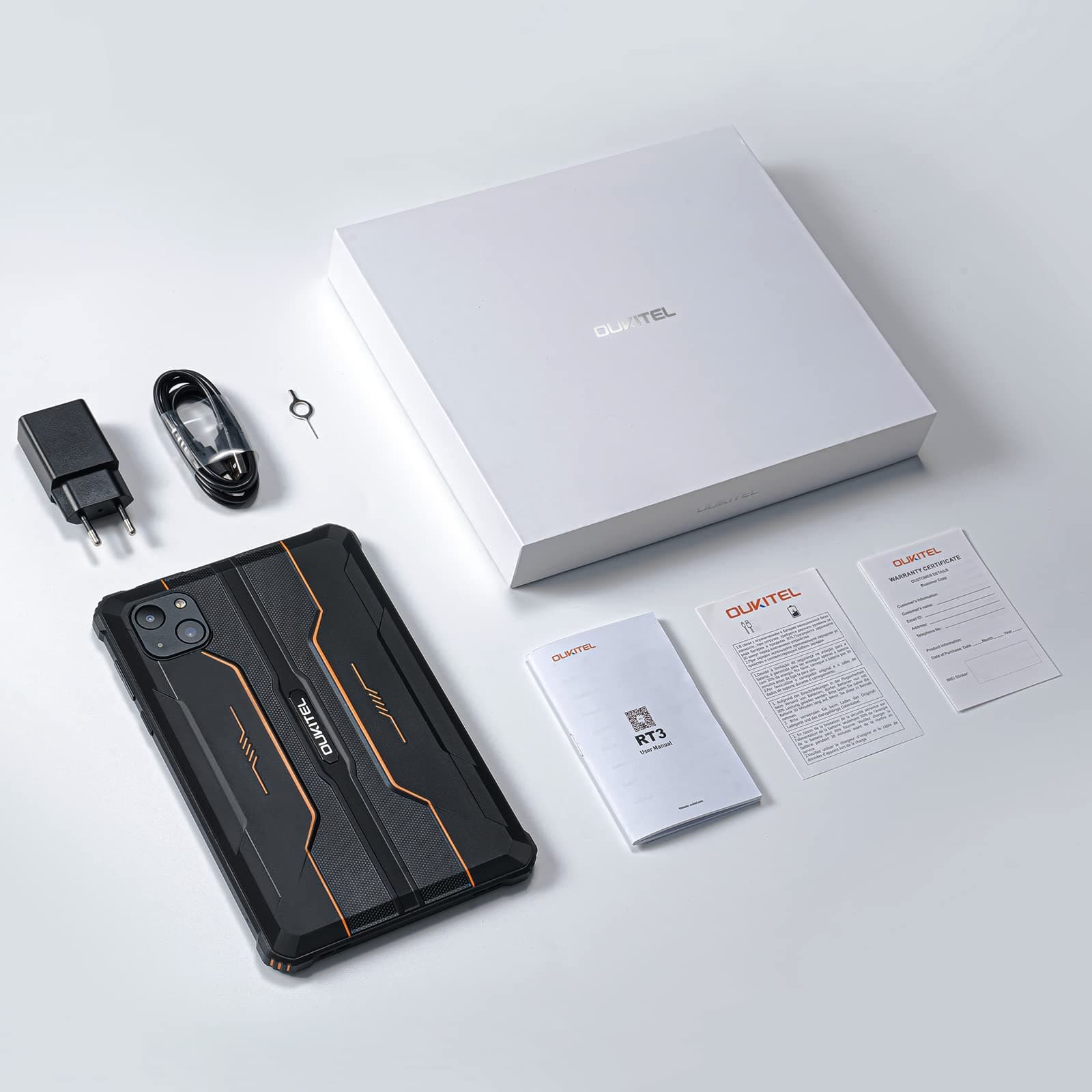 OUKITEL RT3 Rugged Android 13 Tablet - 8 Inch Waterproof-Tablet, 7GB+64GB 1TB Expandable, 5150mAh Battery Industrial Tablet PC, 16+8MP Camera, IP68&IP69K Tablet,4G Dual SIM/5G WiFi/BT5.3/OTG/NFC-Black