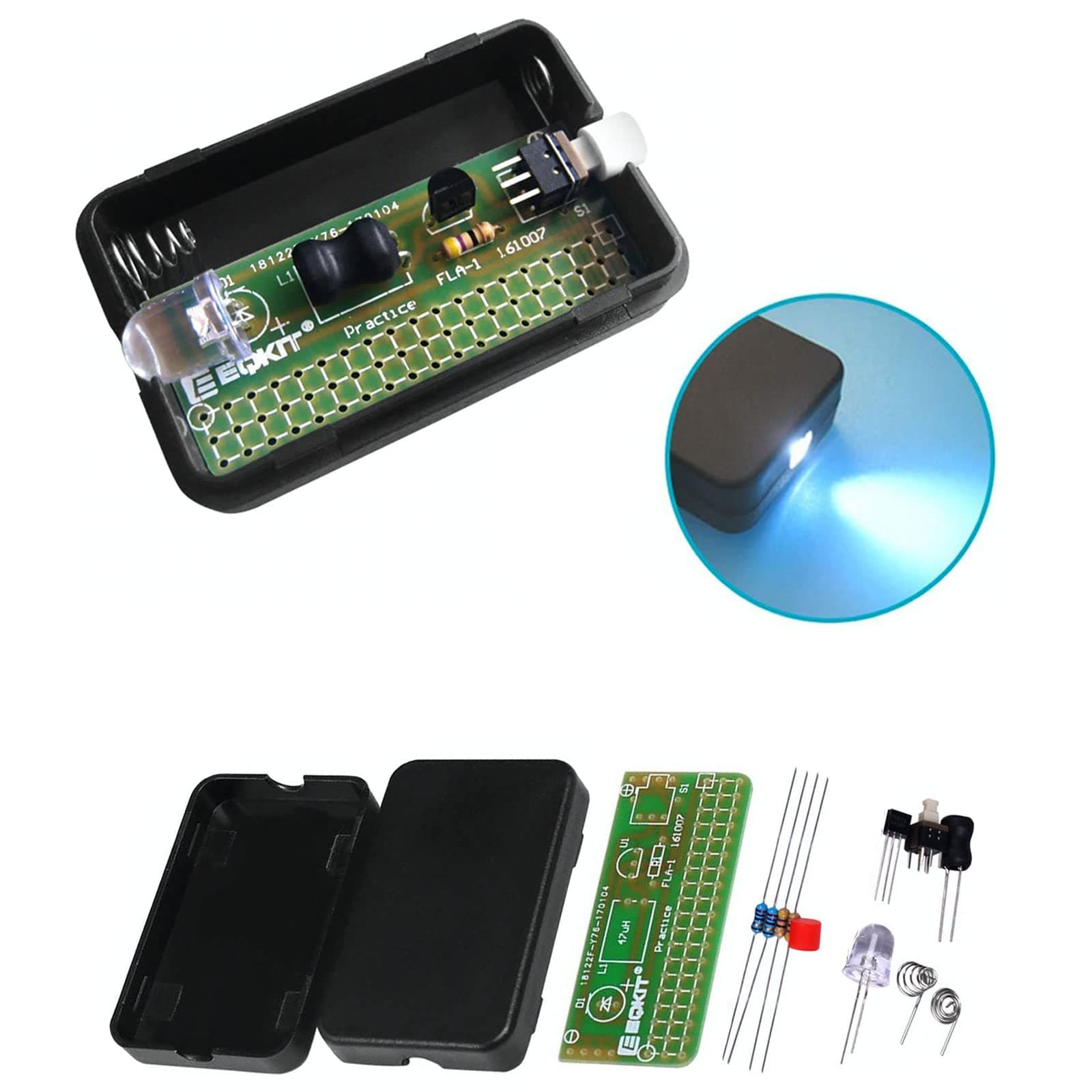 MiOYOOW2 Pack Simple Flashlight DIY Kit Module for Soldering Electronics Practice Funny DIY