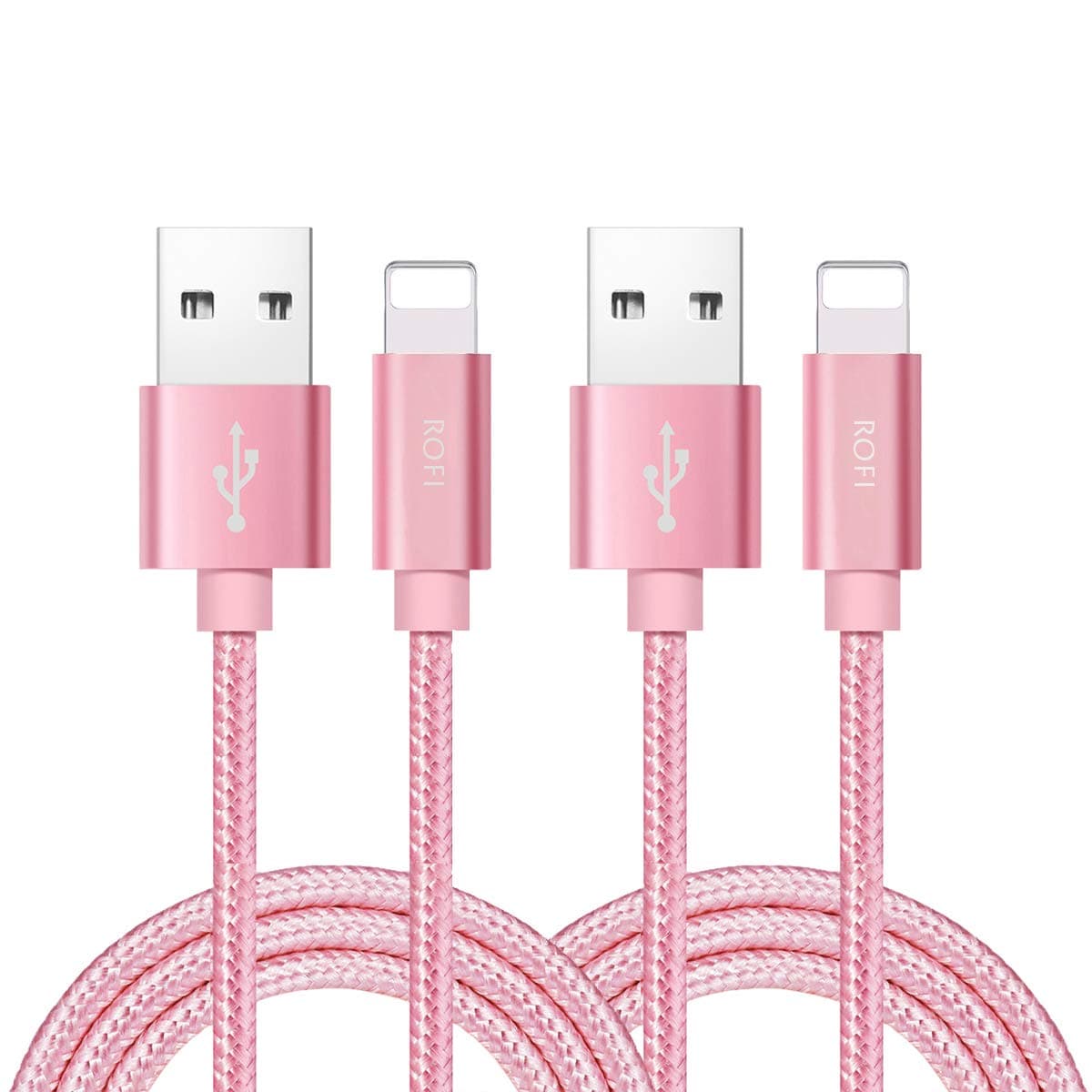 RoFICompatible Phone Cable, [2Pack] Nylon Braided Fast Charging USB Cord Replcement for Phone X 8 8 Plus 7 7 Plus 6s 6s Plus 6 6 Plus 5 5S 5C SE Pad Air Mini and More 4 Feet