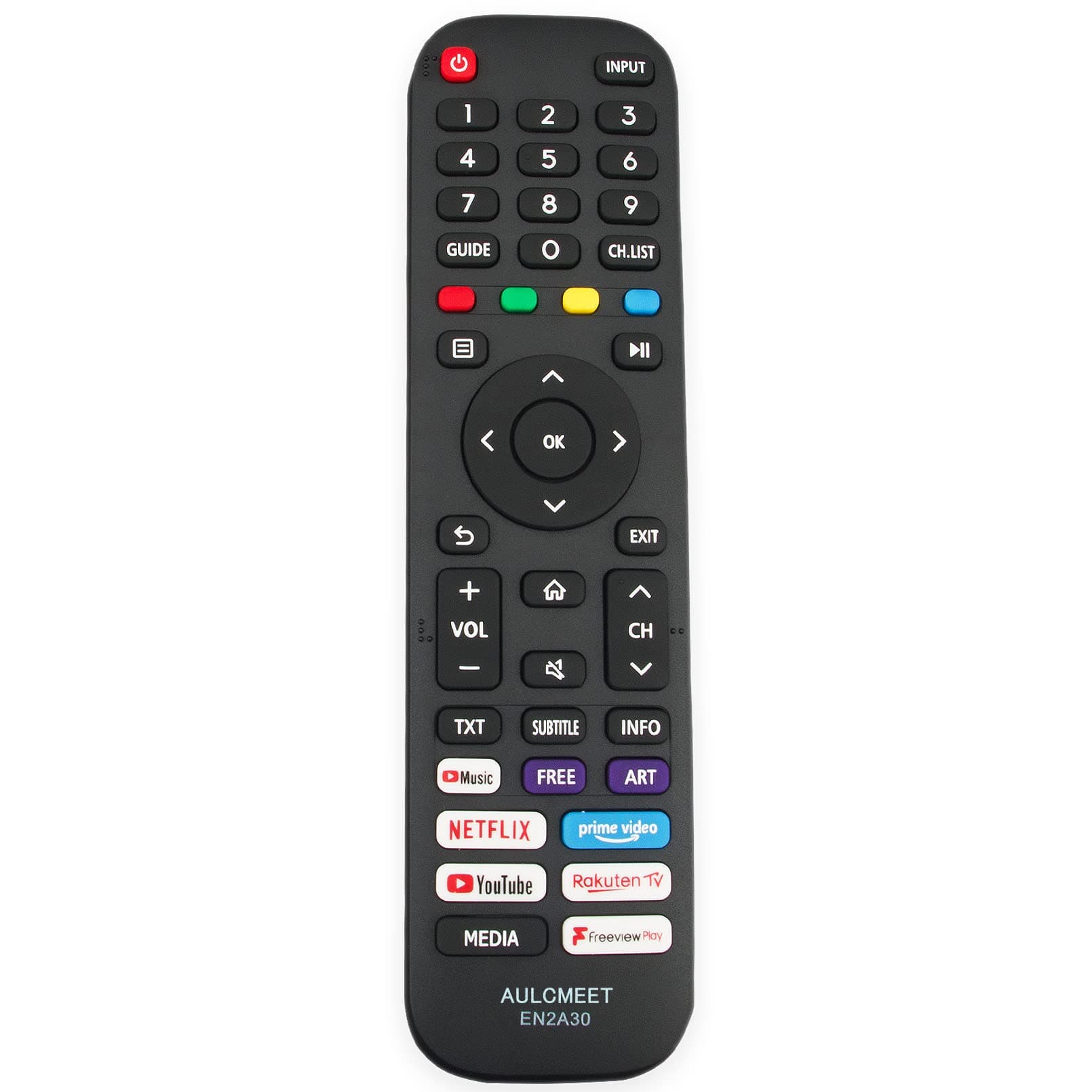 AULCMEET EN2A30 Replacement Remote Control fit for Hisense 4K HDR TV 50A7340F 50A7360F 50AE7200F 50AE7210F 50AE7230F 50AE7250F 50A7300FTUK 50A7320FTUK 50AE7200FTUK 50AE7210FTUK 55A7300F 55A7320F