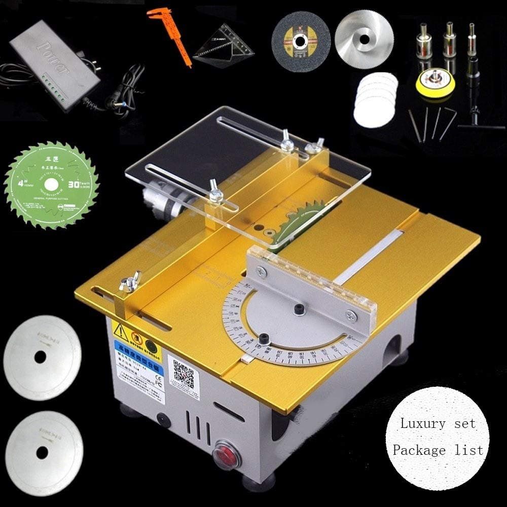 Table Saw, Mini Table Saw, Professional DIY Woodworking Model Cutting Machine, Multifunction Mini Table Saw, Electric Polisher Grinder Cutting Saw DIY Model Crafts Cutting Tool Luxury Set