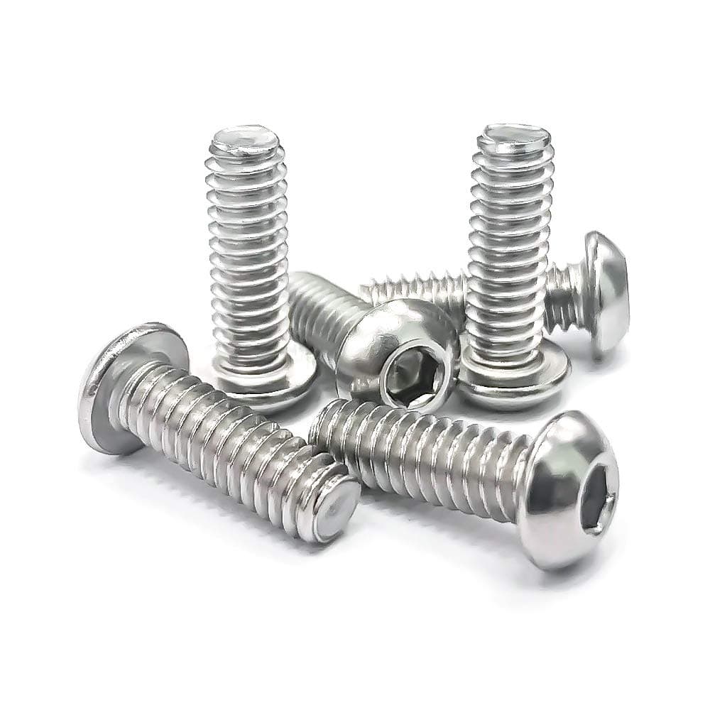 1/4-20 x 1 Button Head Socket Cap Bolts Screws, 304 Stainless Steel 18-8, Allen Hex Drive, Bright Finish, Fully Machine Thread, Pack of 25
