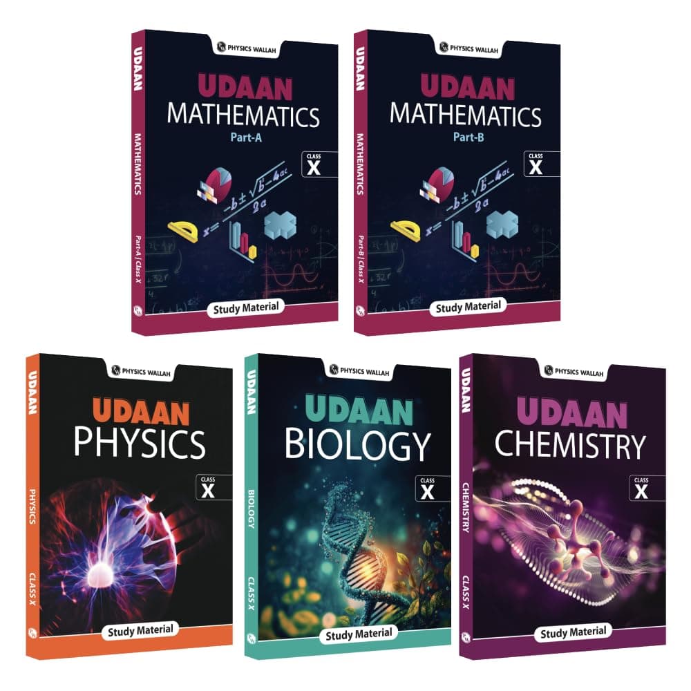PW UDAAN for Class 10th Physics, Chemistry, Mathematics Part A & B, Biology (Latest Edition) Combo Set of 5 Books [Paperback] PW Paperback – 26 February 2024
