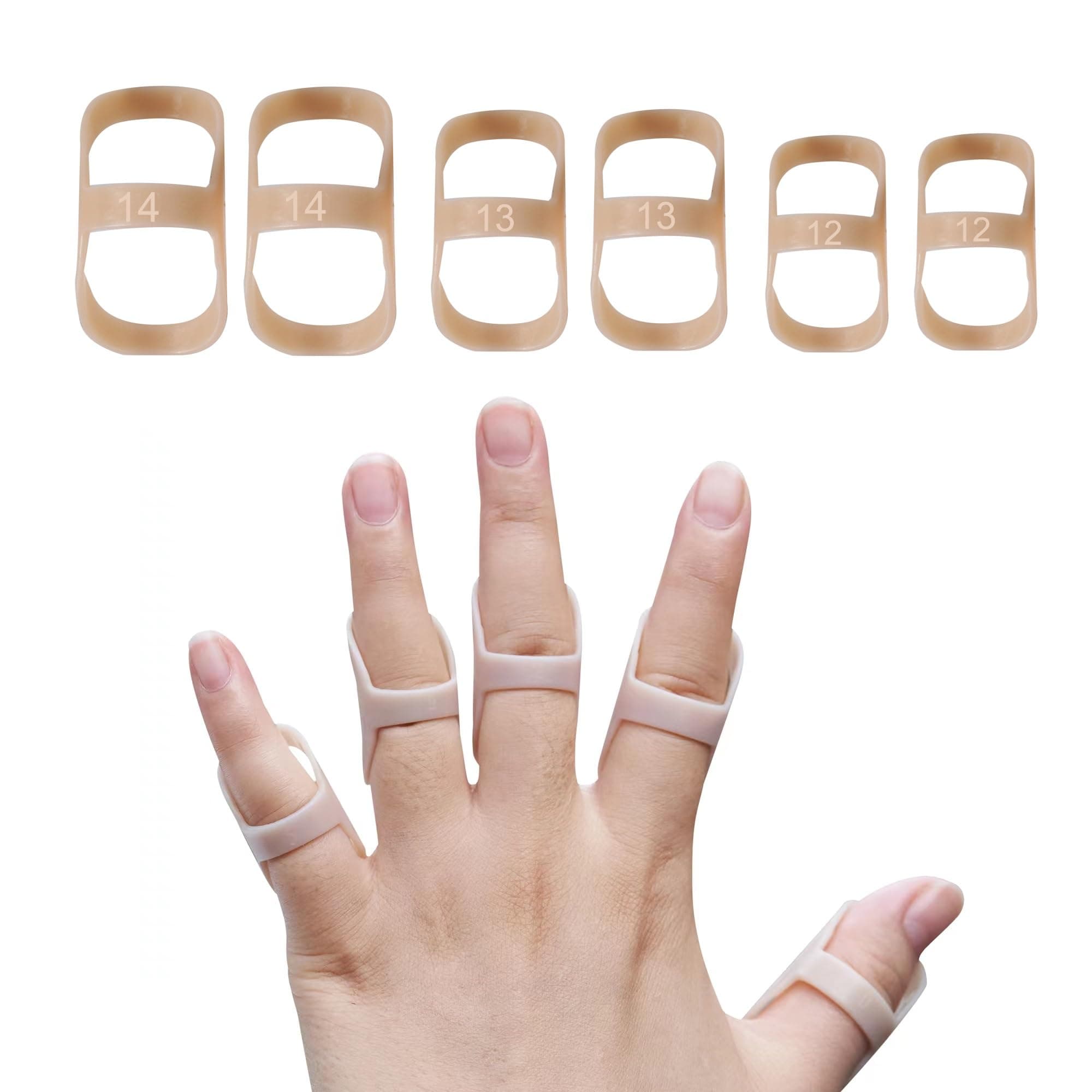 6 Pack Oval Finger Splints Waterproof Finger Splint for Arthritis, Trigger Finger,Mallet Fingers - Trigger Finger splints For Thumb, Index, Middle, Pinky or Ring Finger(12,12,13,13,14,14)