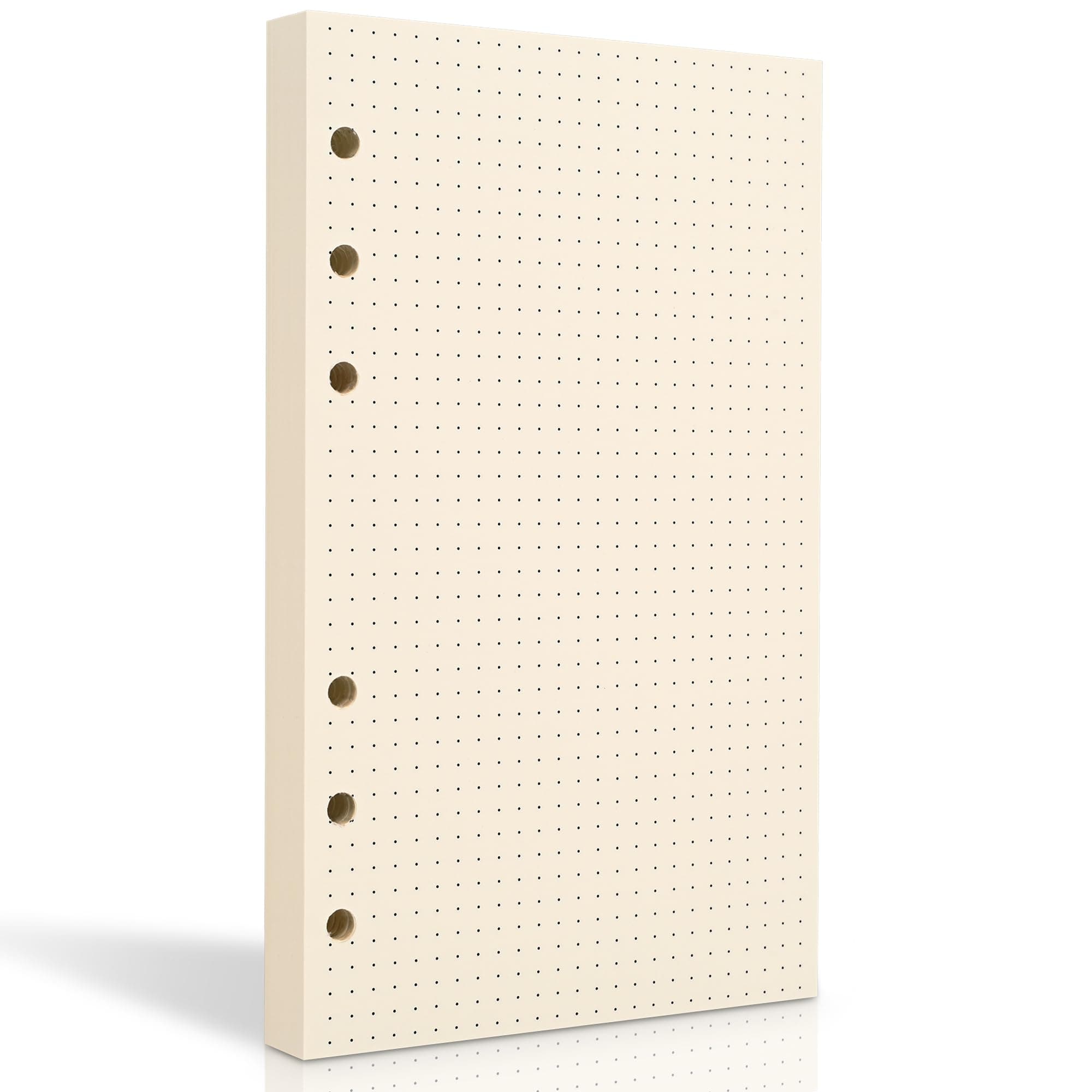 A6 Dot Grid Paper, 6 Hole Punched,A6 Dotted Refill Paper for Planner/Binders/Organizer, 6.7x4.2 Inch,80 Sheets,Beige,100GSM (1)