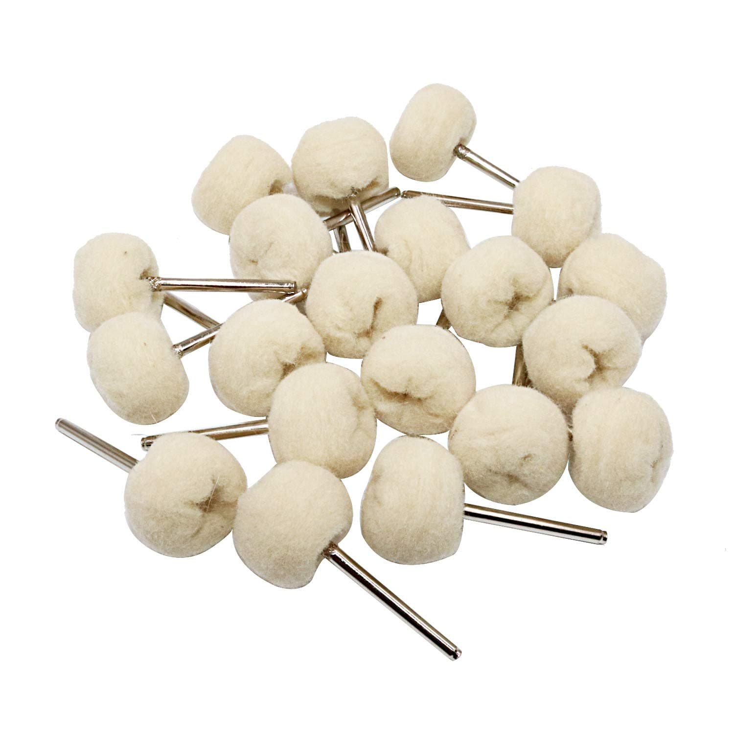 Cotton Polishing Wheel Buff Buffing Wheels Soft Fine Rotary Tool Accessories 3mm Mandrel 20 Pieces