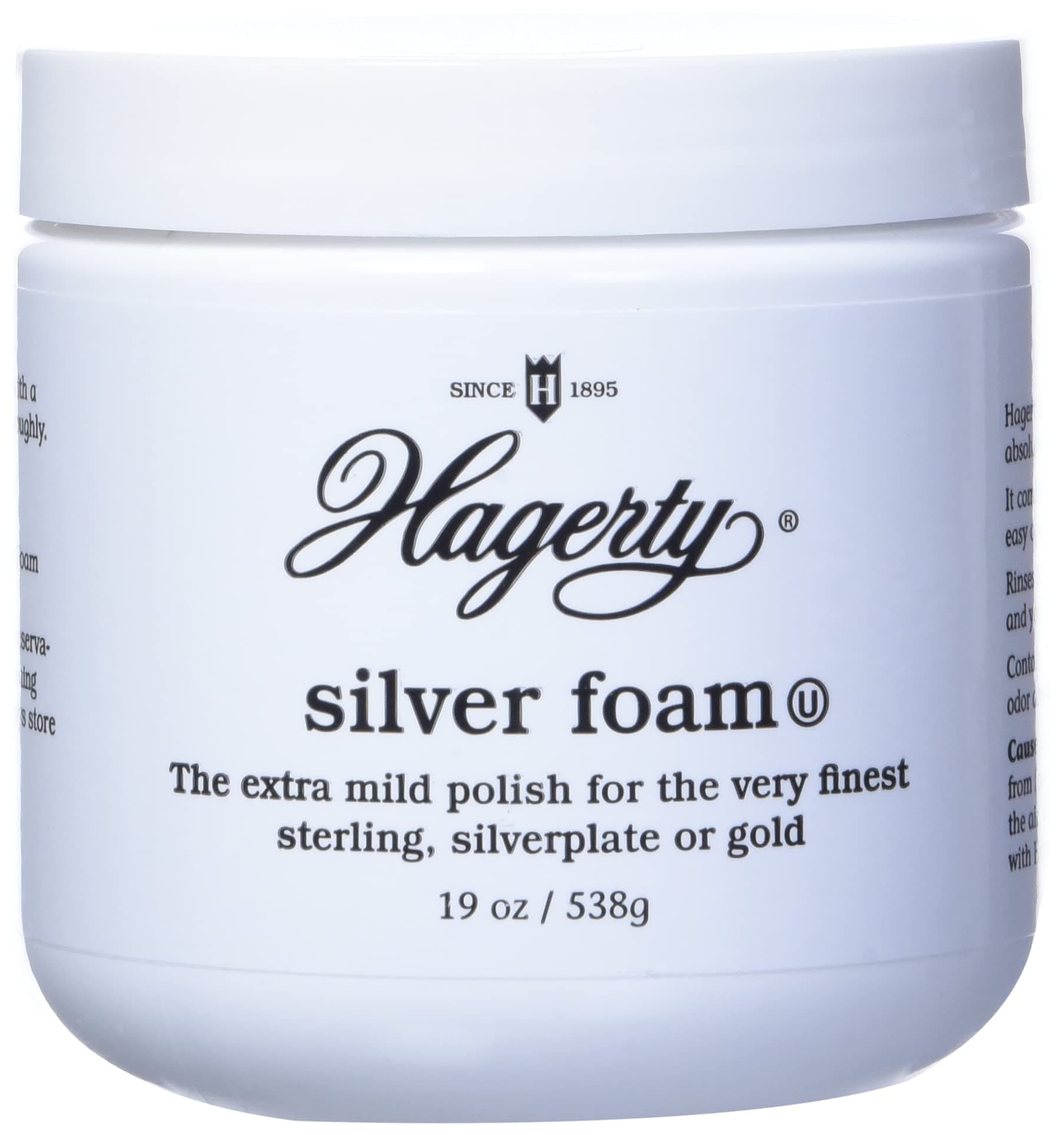 Silver Foam - Trusted Silverware Polish and Tarnish Remover Since 1895 for Sterling Silver, Silver-Plate, Gold, and Gold – Made in USA, Kosher Certified, 19 oz
