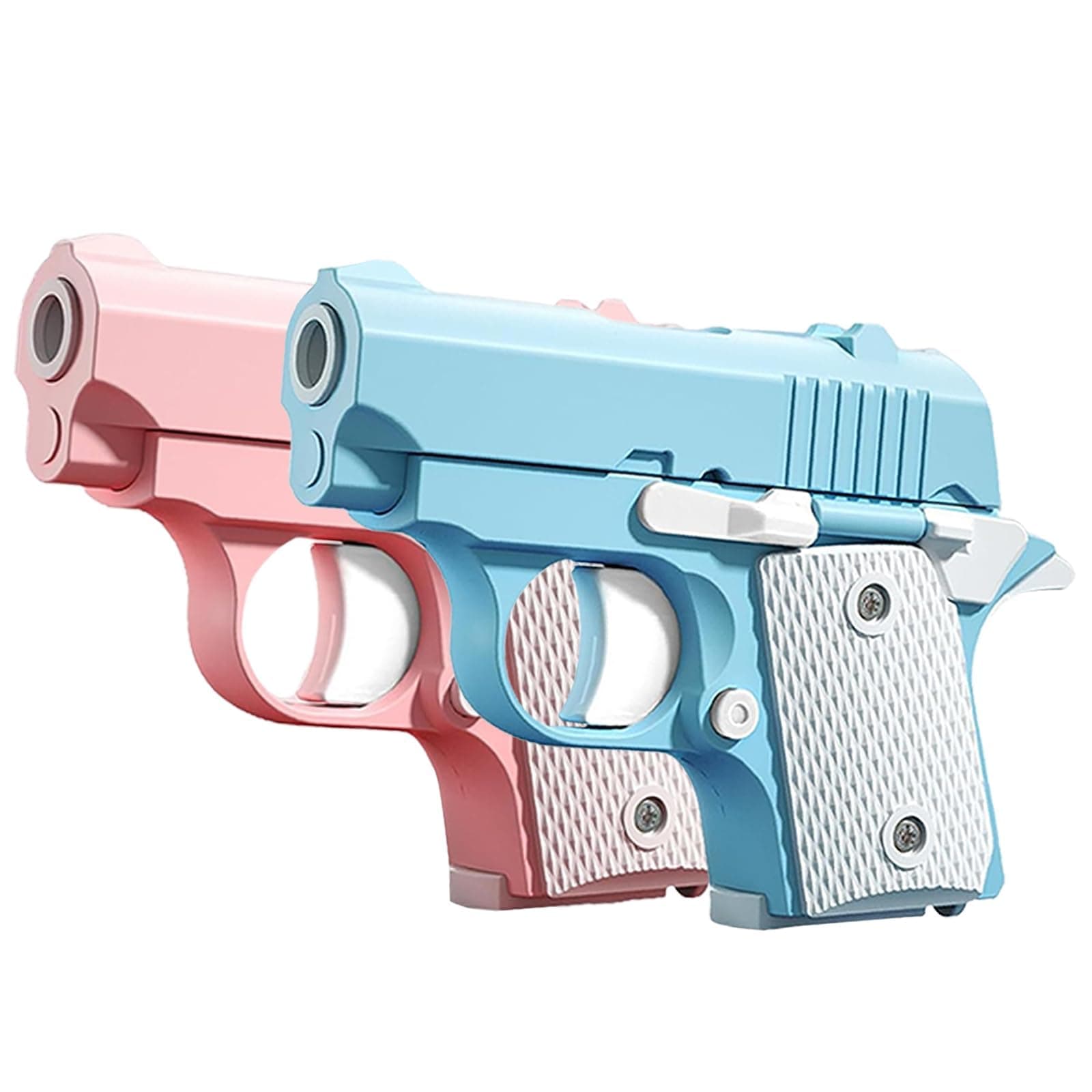 Cool Fidget 1911 Toy Gun, 2 Pack 3D Printed Mini Stress Relief Toys, Fidget Toys Suitable for Relieving ADHD & Anxiety Relief, for Adults and Kids (Pink Blue)