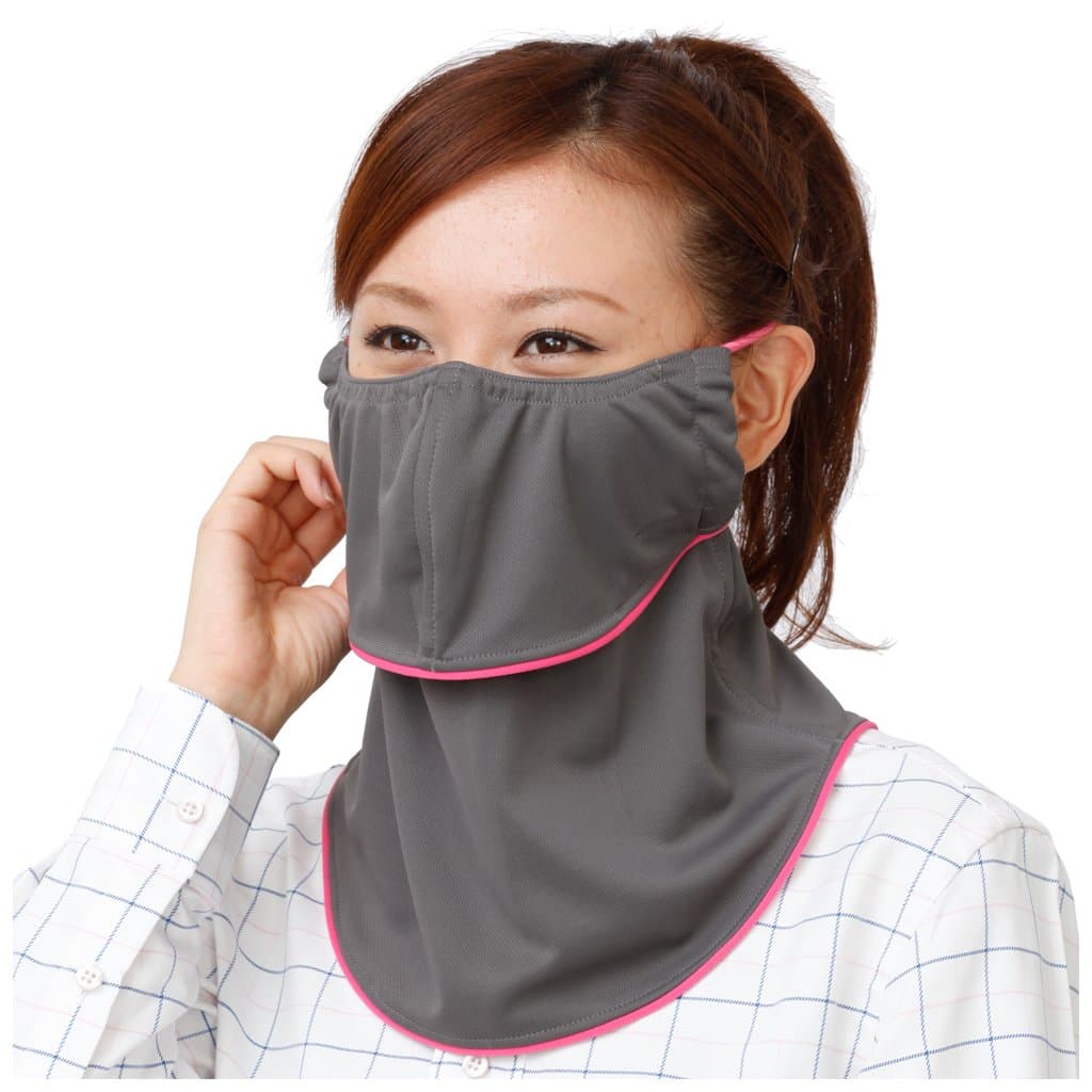 Yake-nu UV Sun protection face mask with form stability tape. 583Charcoal "Yake-nu Athlete nomal"