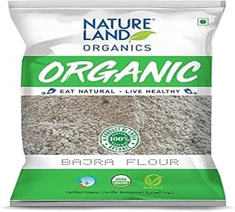 Natureland Organic Barley Flour/Jau Flour 500 Gm - Healthy Organic Flour & Natureland Organics Bajra/Pearl Millet Flour 500 Gm - Organic Flour