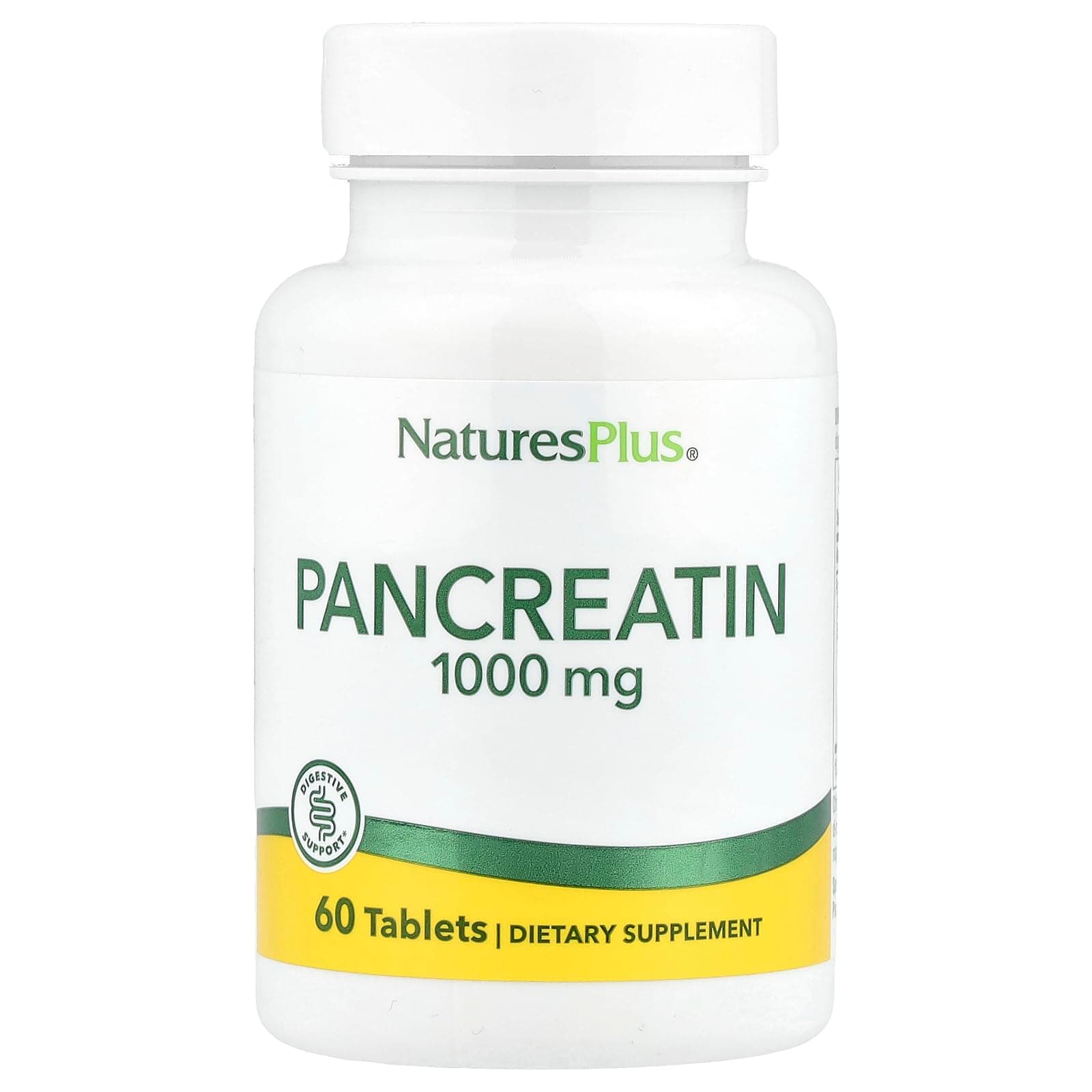 Nature's Plus Pancreatin, 1,000 mg, 60 Tablets