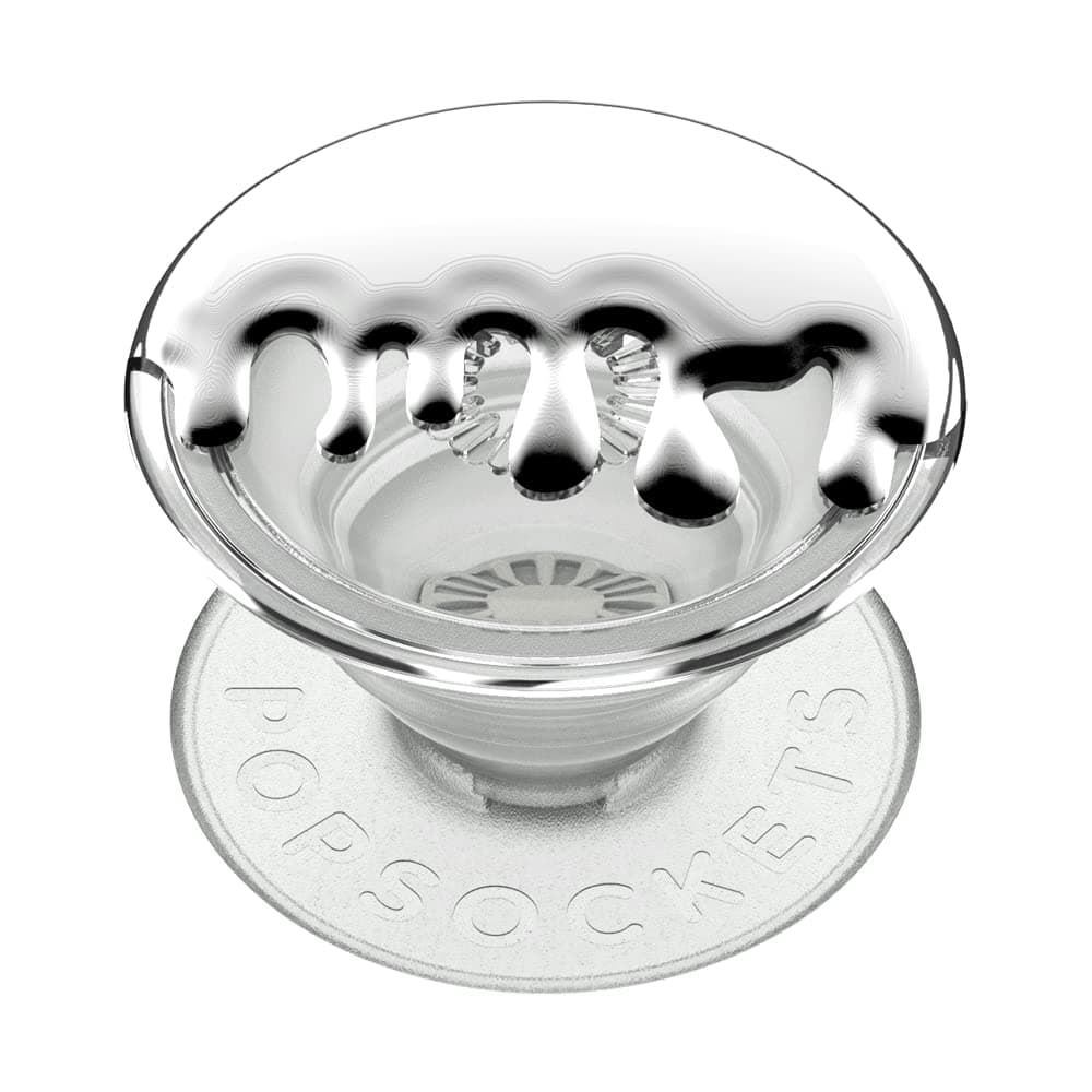 PopSockets Translucent Phone Grip with Expanding Kickstand - Chrome Silver