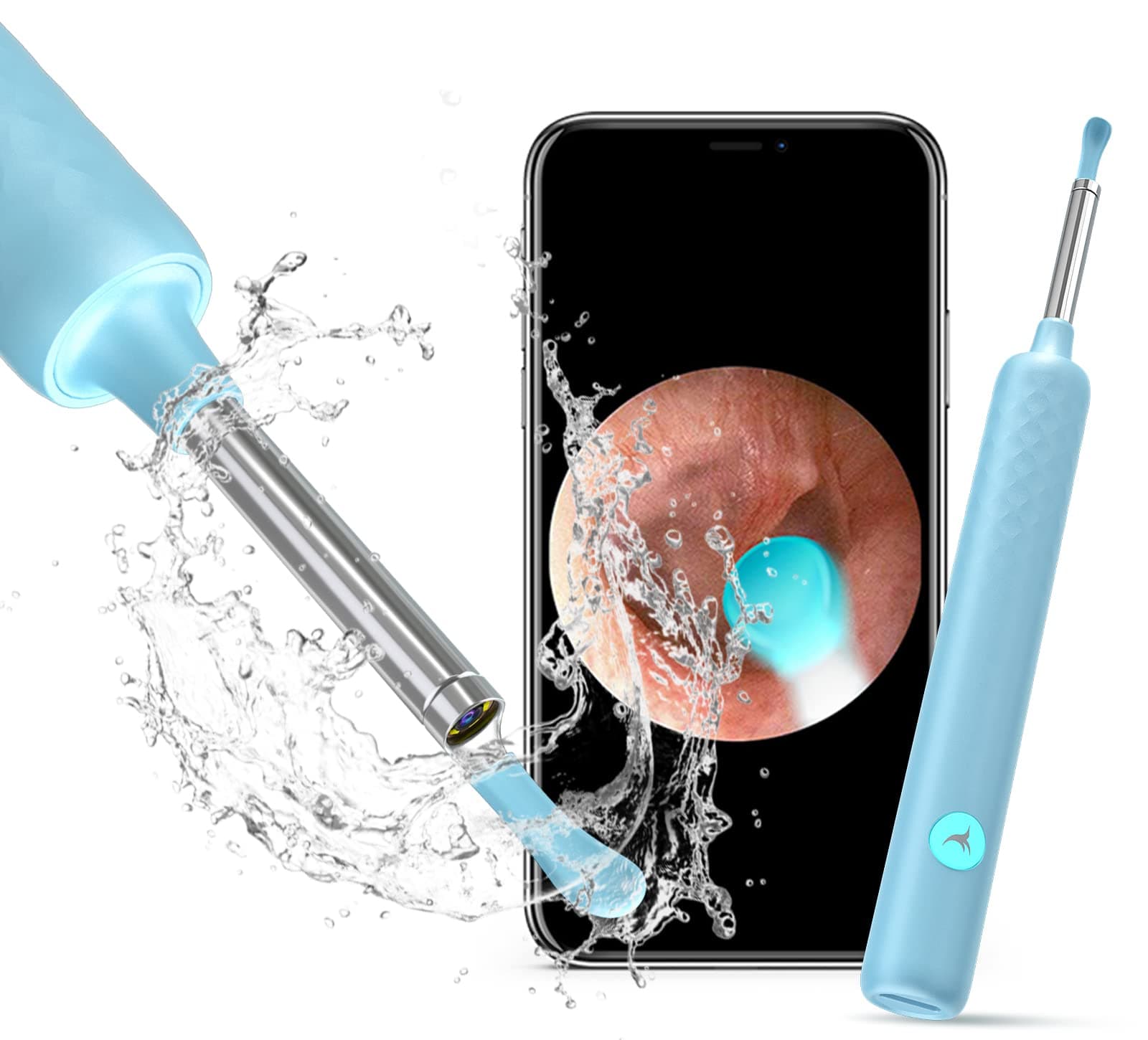 Ear Wax Removal, Earwax Remover Tool, Ear Camera, Ear Scope with Ear Wax Cleaner Tool Compatible with iPhone, iPad, Android Smart Phones (Blue)