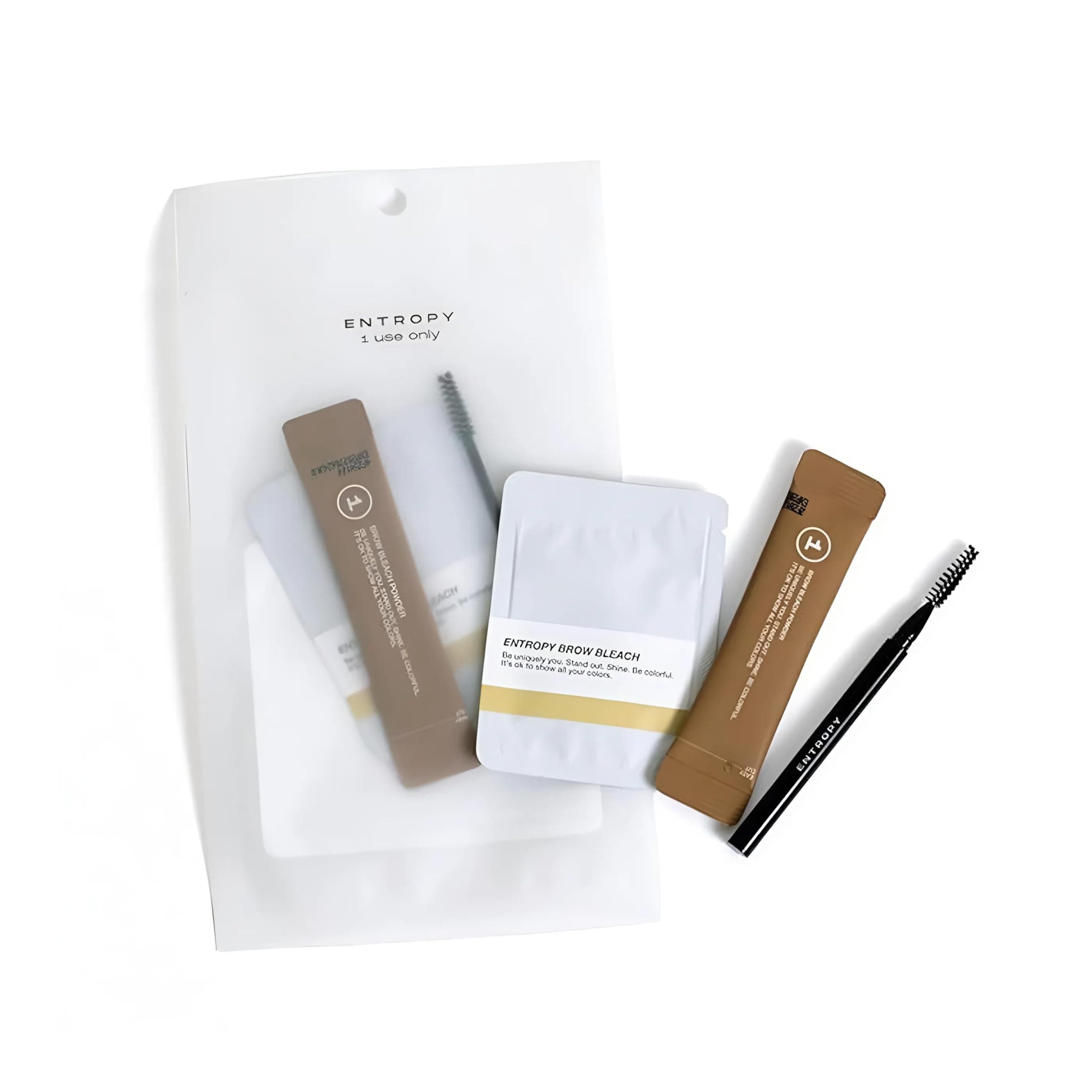 ENTROPY MAKEUP One-Use Brow Bleach Kit, Quick & Easy Eyebrow Lightening for All Hair Colors, Eyebrow Kit, Single Application, Gentle Formula, Lasts Up to 4 Weeks