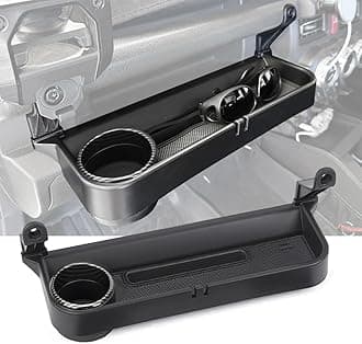 Grab Bar Tray Passenger Side Co-Pilot Handle Expansion Storage Tray Organizer Box Cup Holder Fit for Suzuki Jimny 2019-2025 Interior Accessories (Carbon Fiber Look Ring)