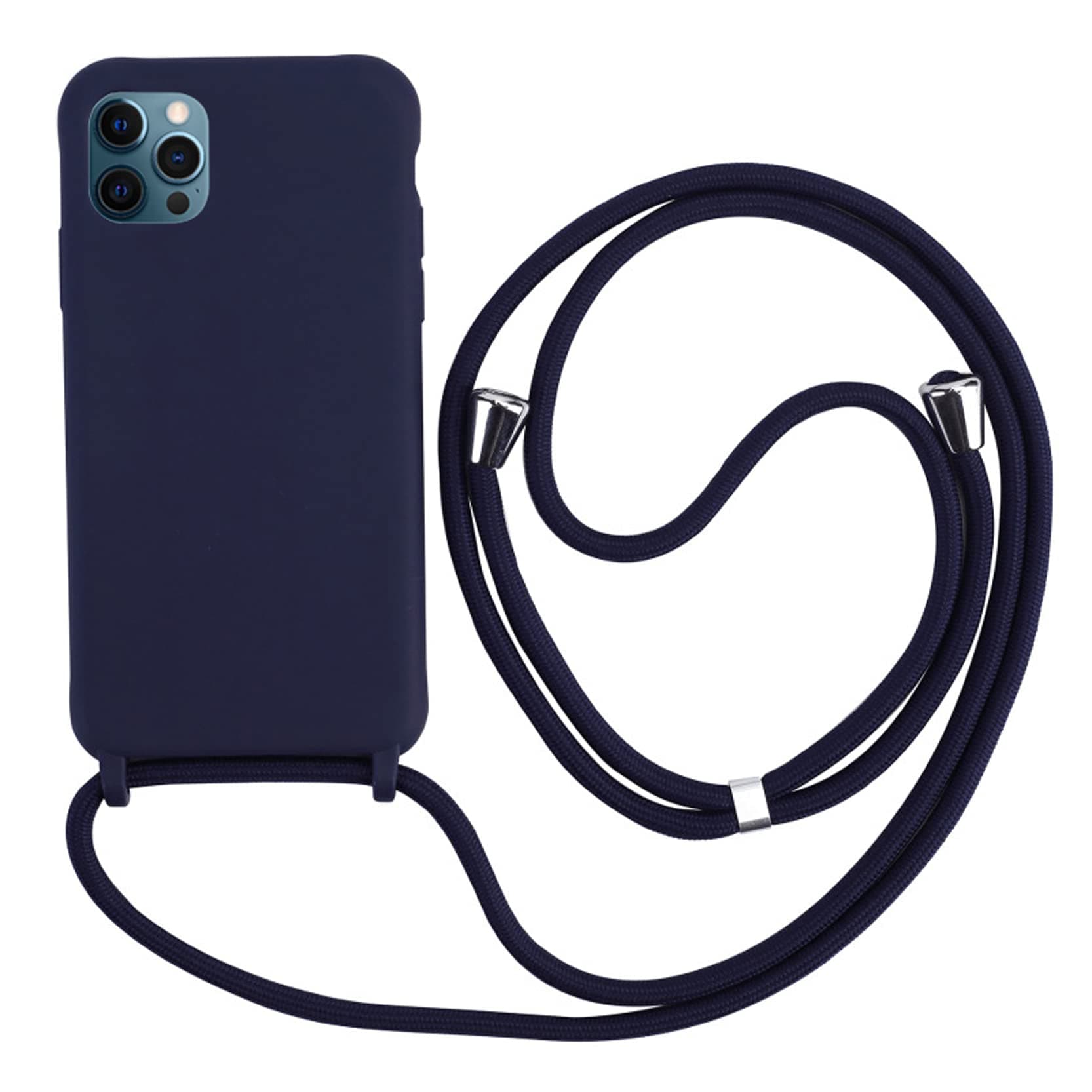 2NSPDRGNI Crossbody Case Compatible with iPhone 14 Pro,Soft Silicone Shell with Neck Cord Lanyard Strap,Blue