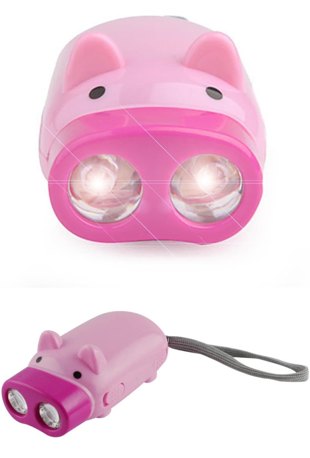 Pig Shaped Dynamo Pump Up Emergency Torch Super Bright LED Flashlight by PK Green